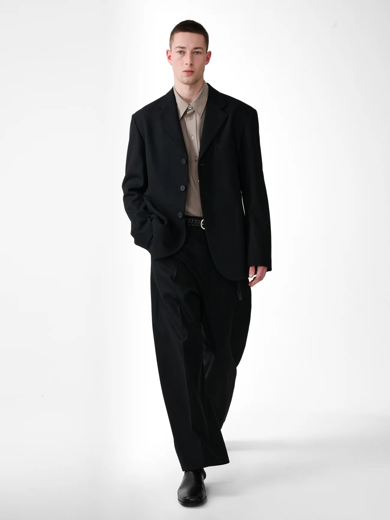 Black Melton Tailoring Fume Pants