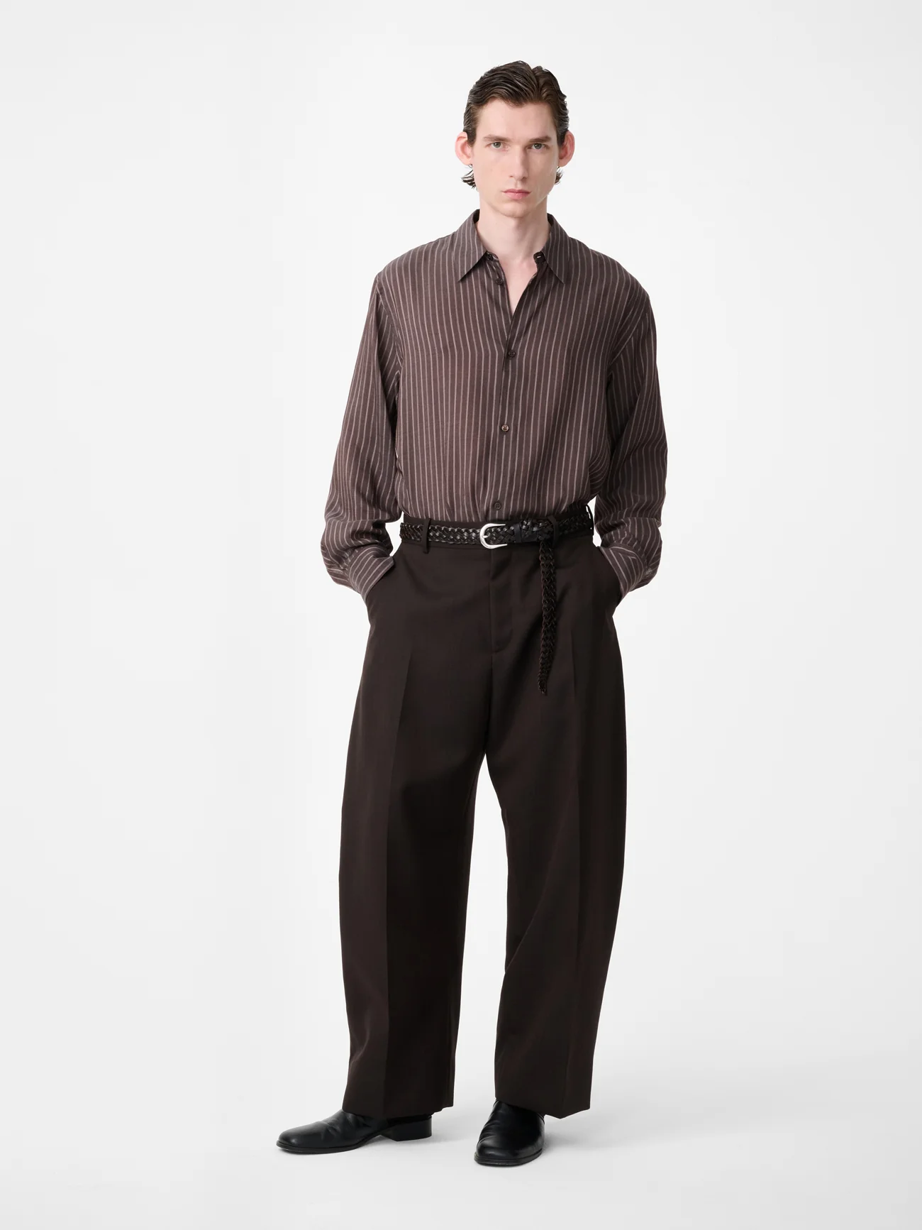 Coffee Two Tone Tailoring Fume Pants