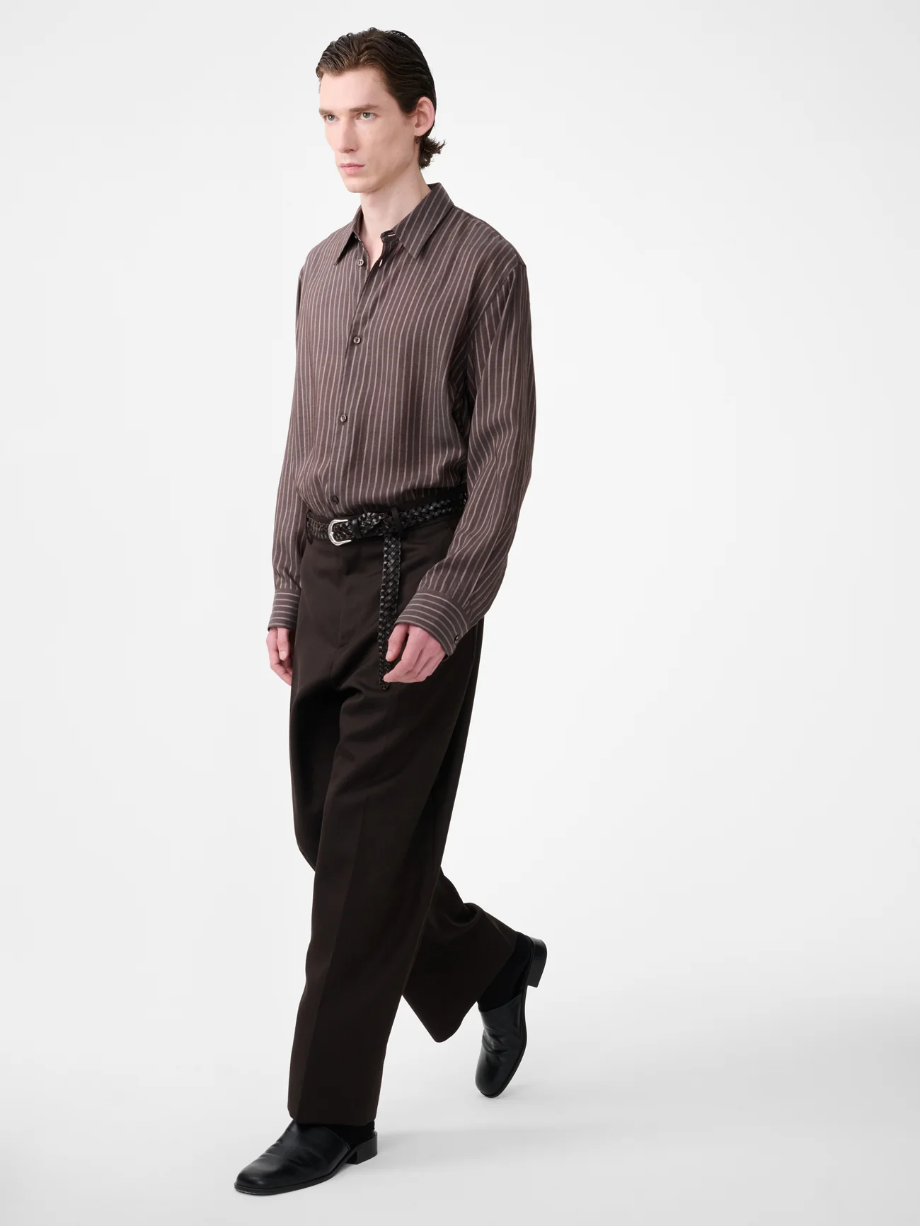 Coffee Two Tone Tailoring Fume Pants
