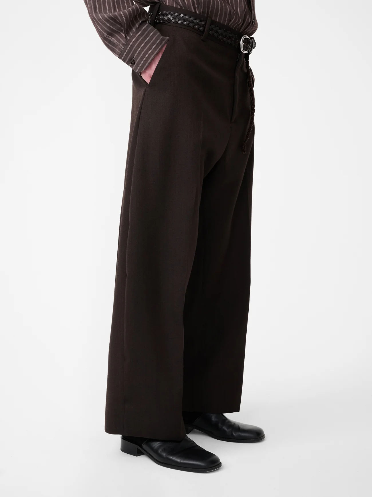 Coffee Two Tone Tailoring Fume Pants
