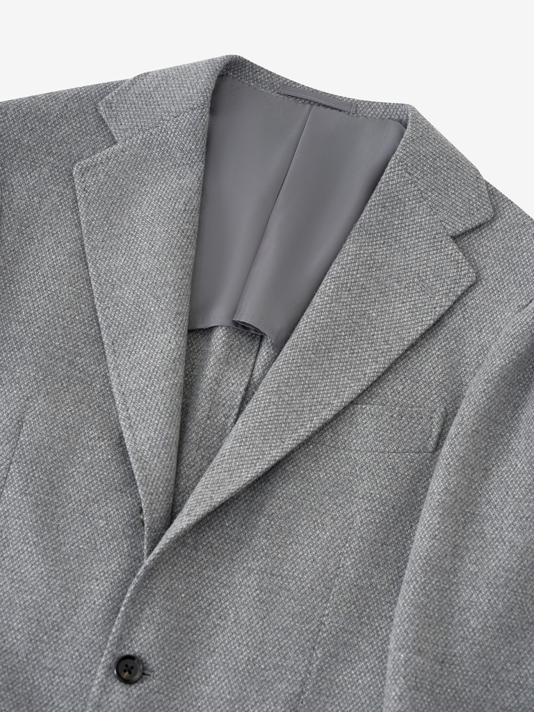 Grey Birdseye Flannel Balloon Sport Jacket 09C