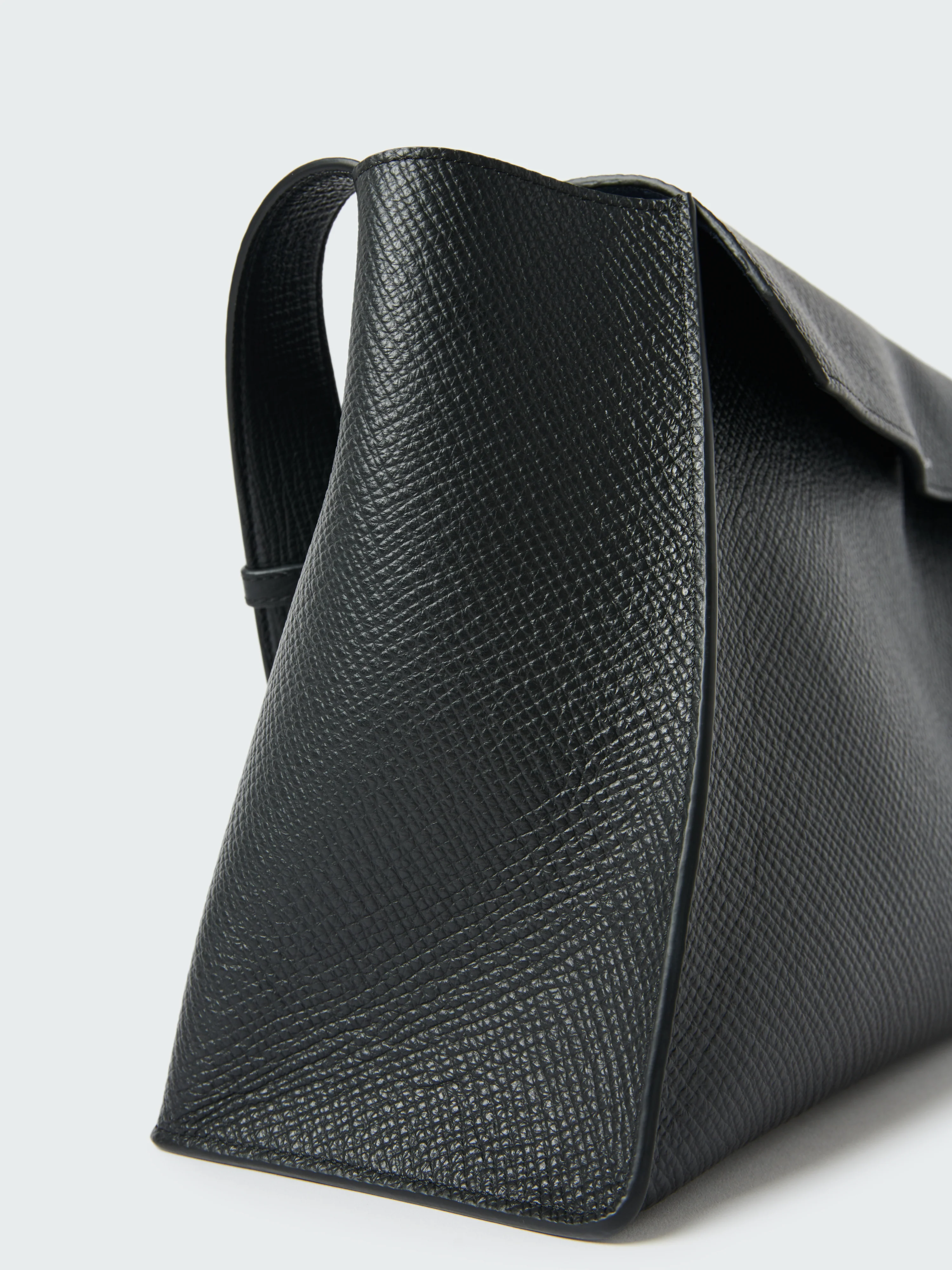 Black Palmellato Leather Shiboru Bag