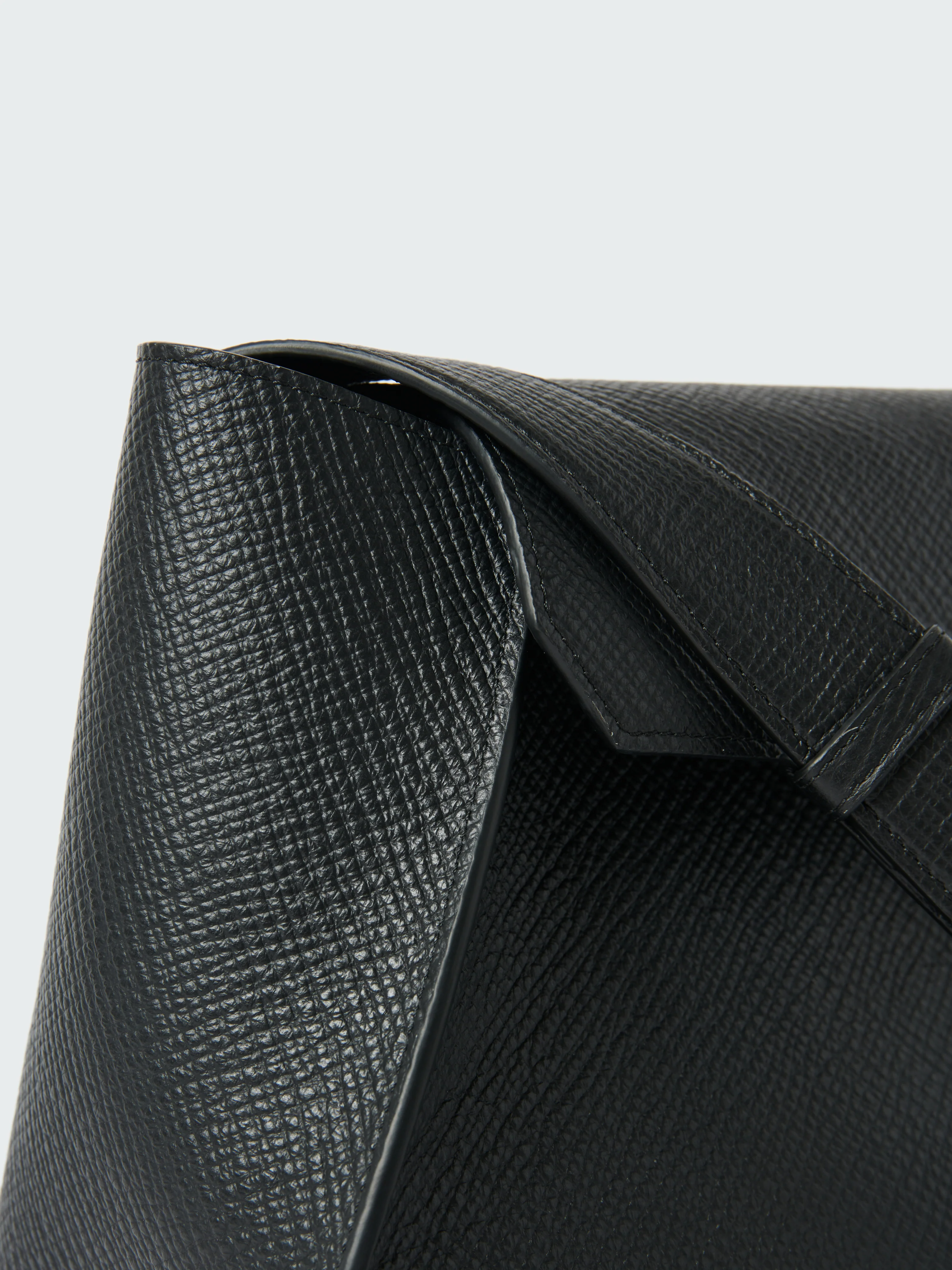 Black Palmellato Leather Shiboru Bag