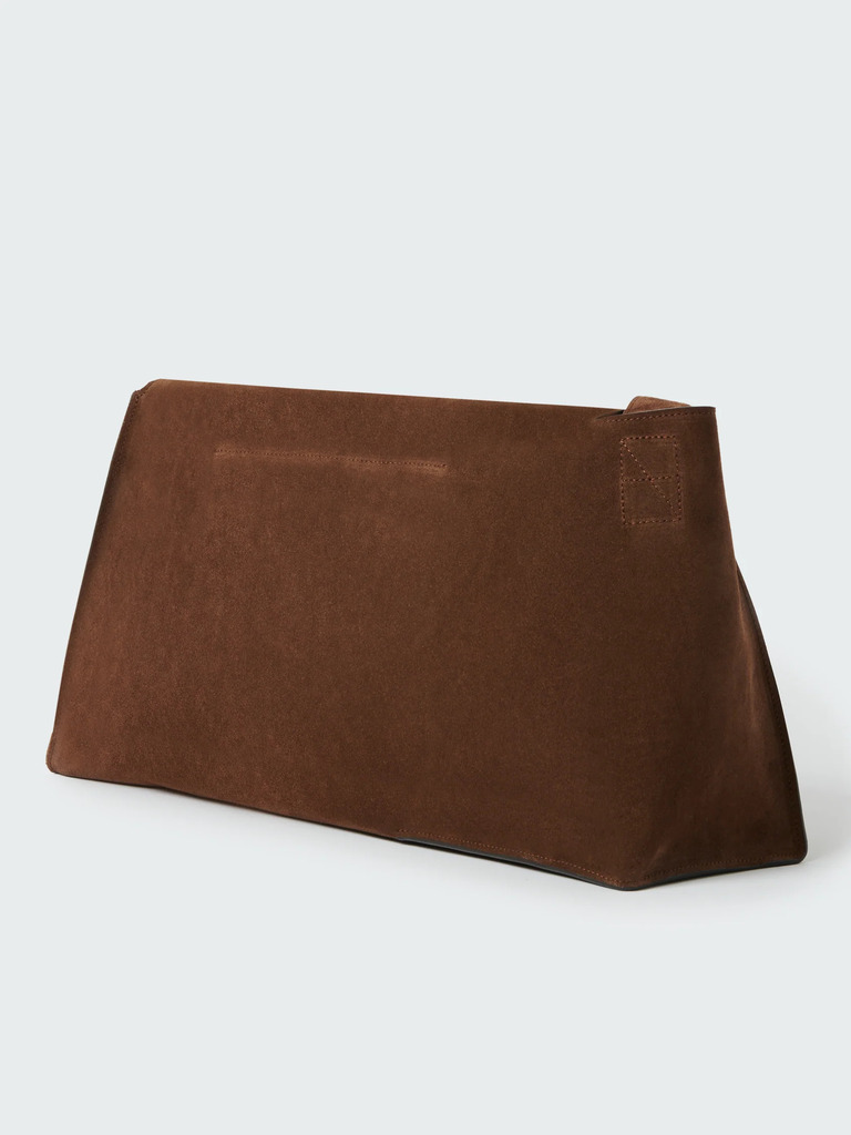 Cocoa Vesuvio Suede Shiboru Bag