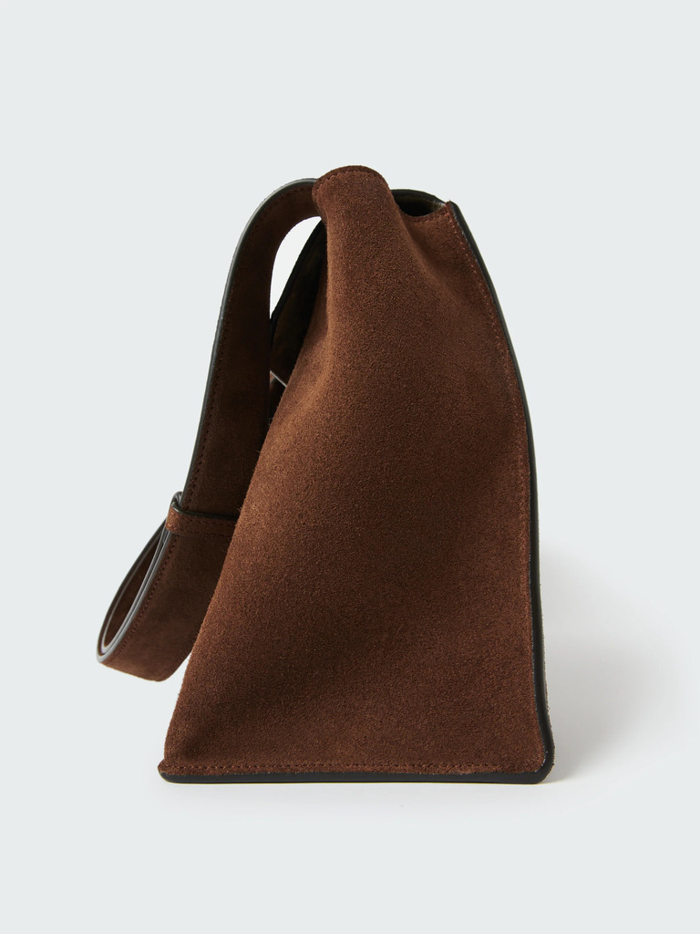 Cocoa Vesuvio Suede Shiboru Bag