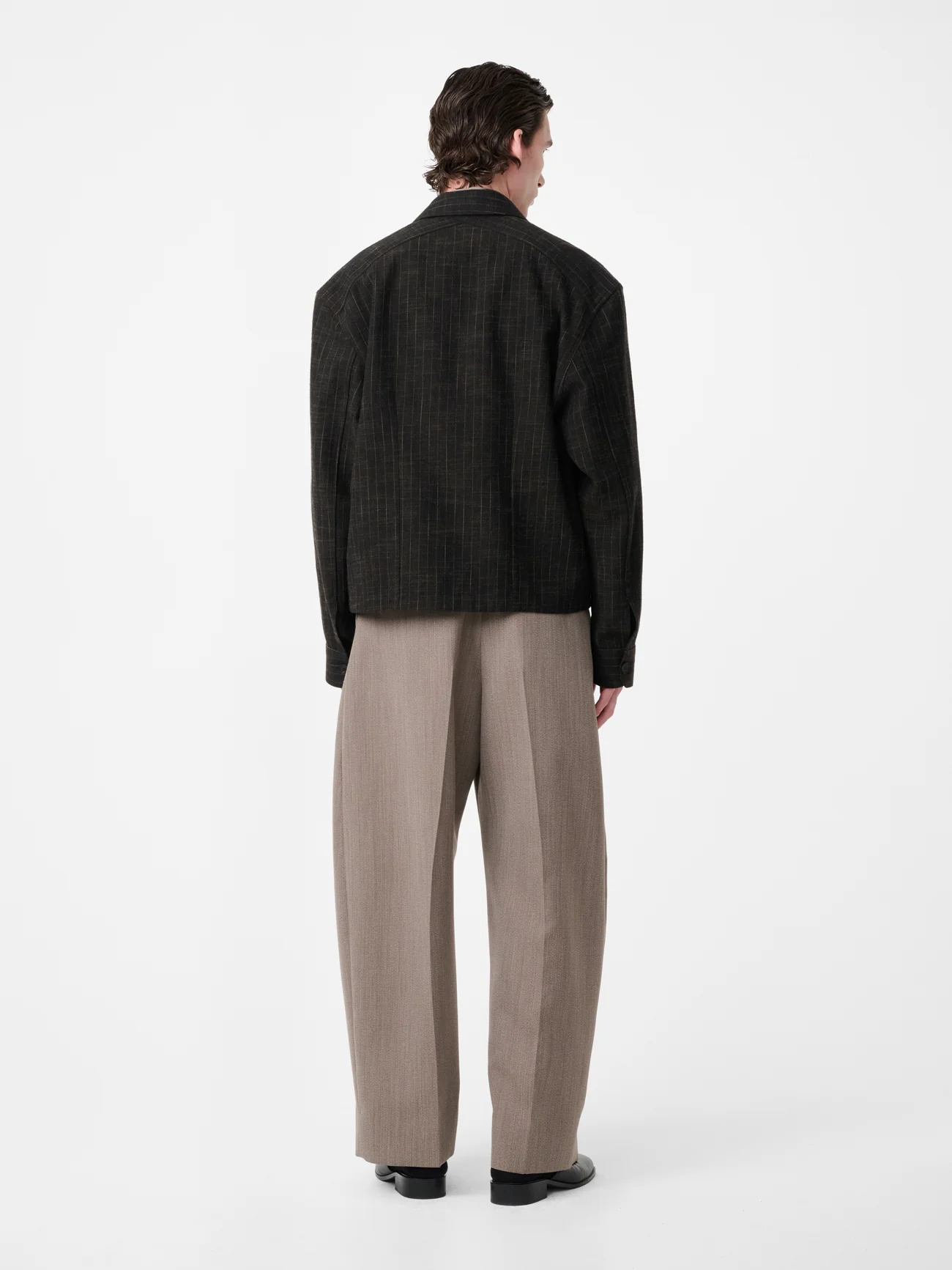 Peat Broken Pinstripe Kelver Overshirt