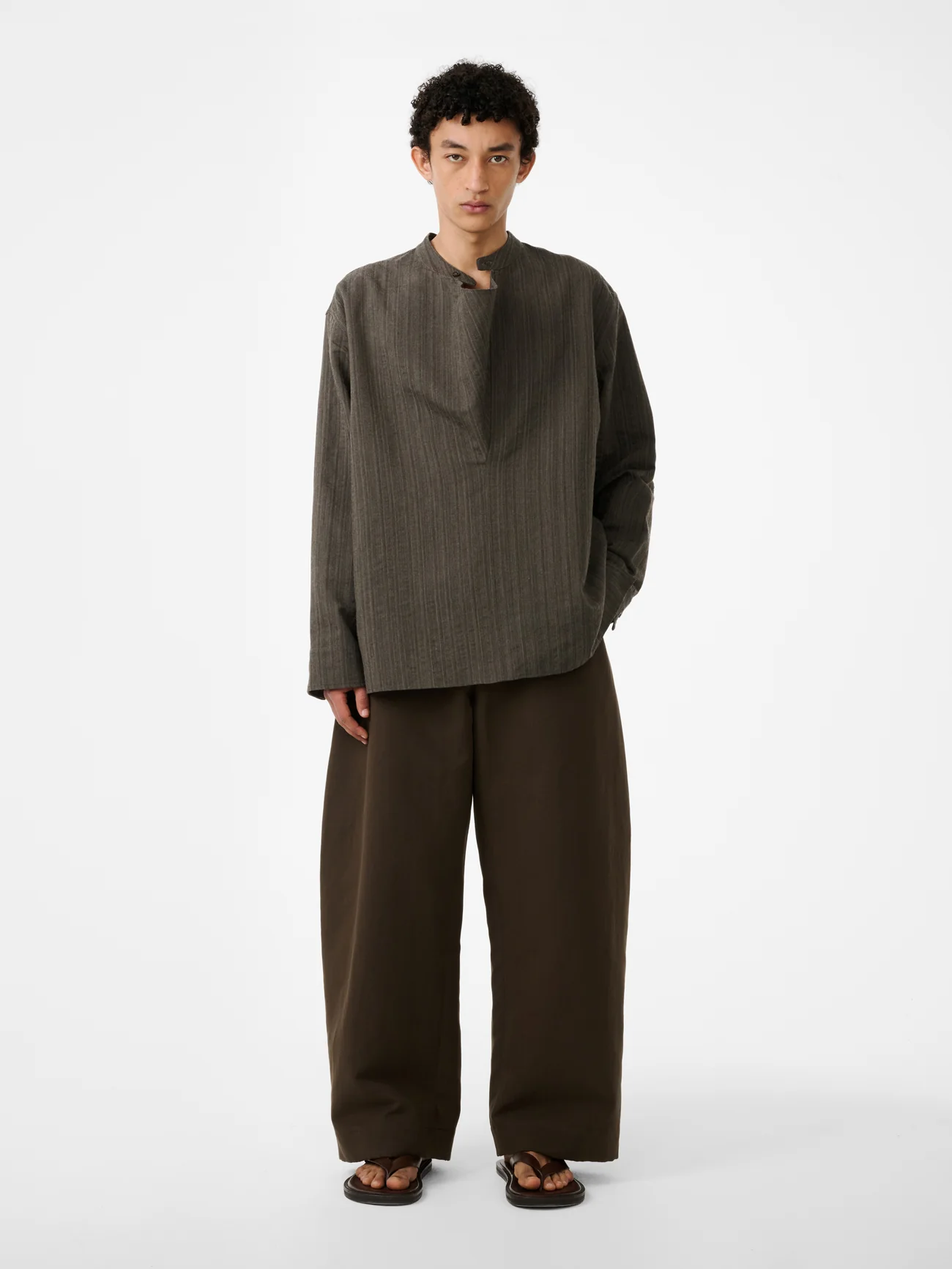 Peat Double Cotton Linen Levy Pants