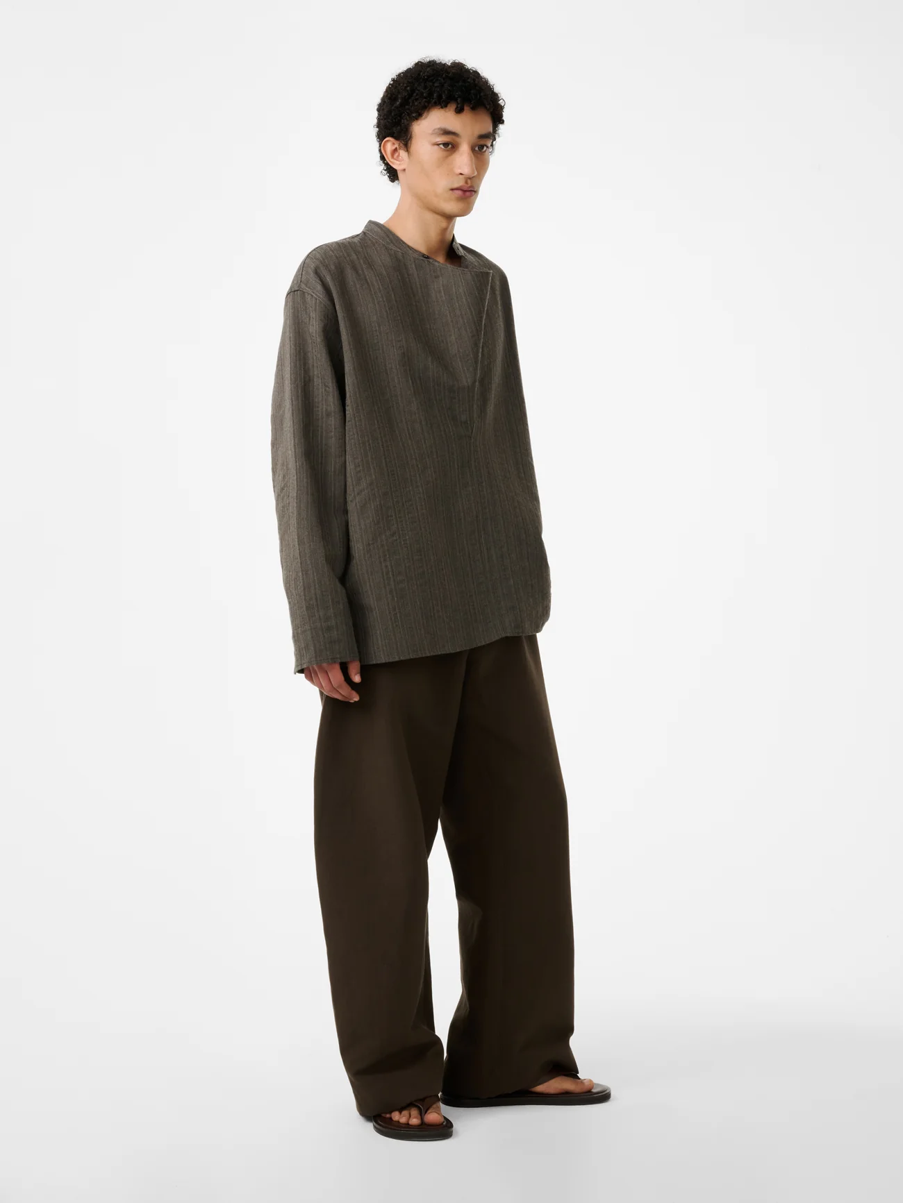 Peat Double Cotton Linen Levy Pants