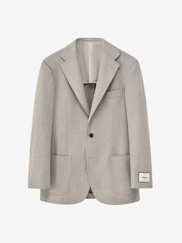 Light Grey Herringbone Flannel Balloon Sport Jacket 02U