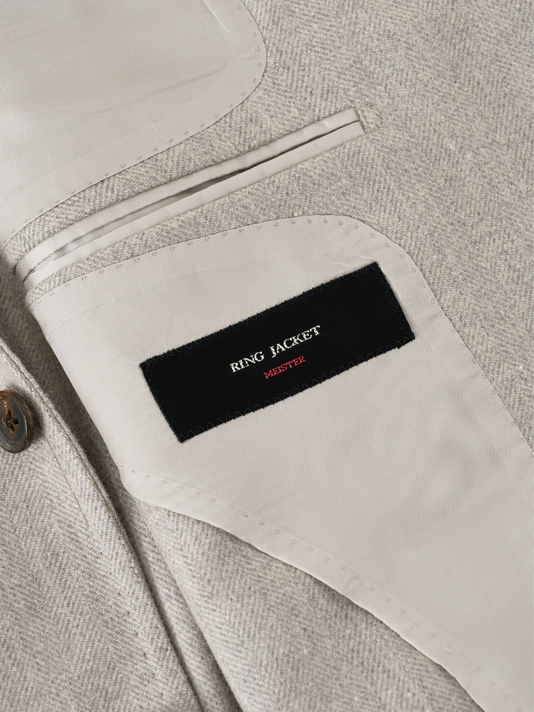 Light Grey Herringbone Flannel Balloon Sport Jacket 02U