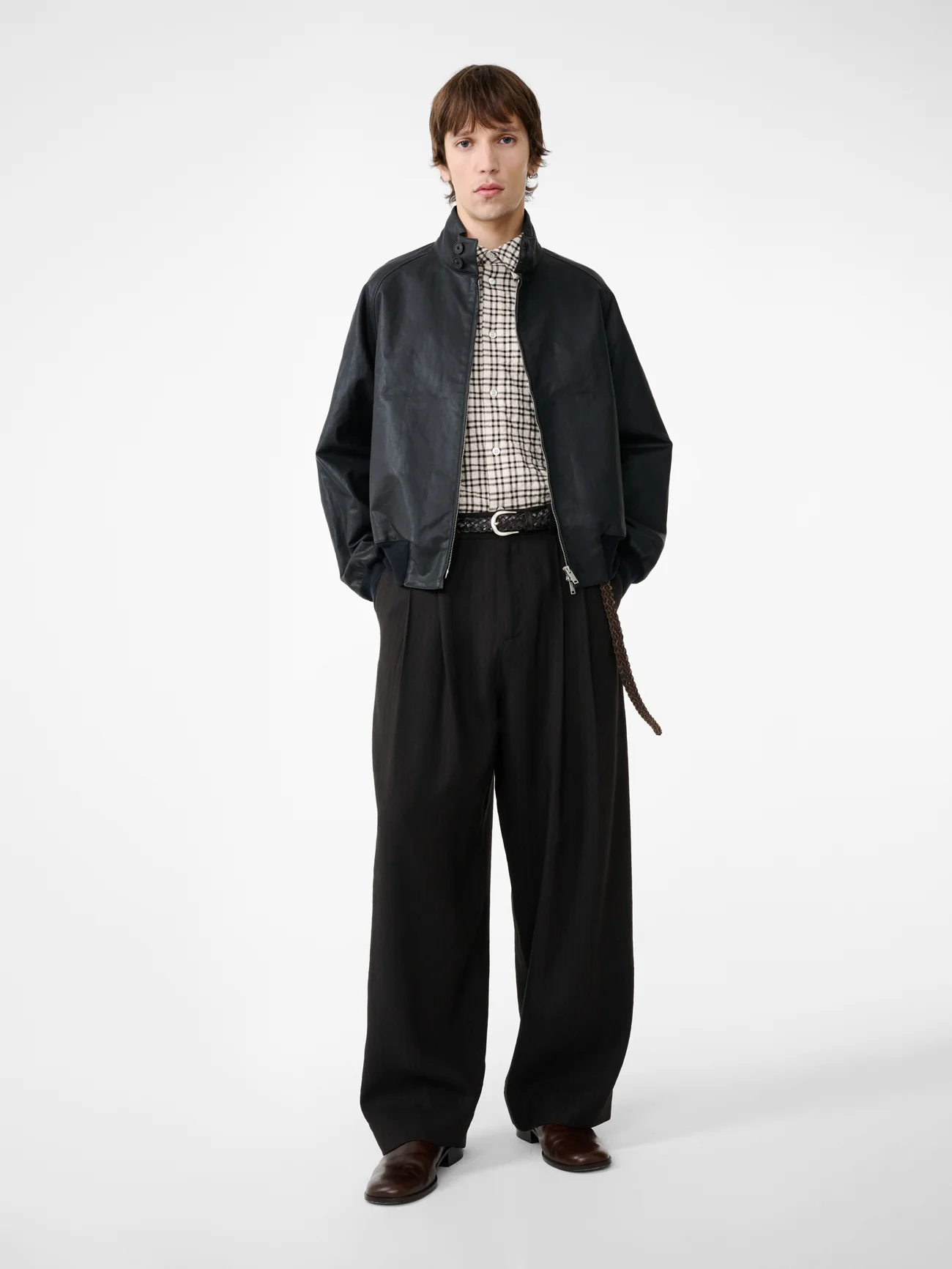 Espresso Broken Herringbone Line Pants