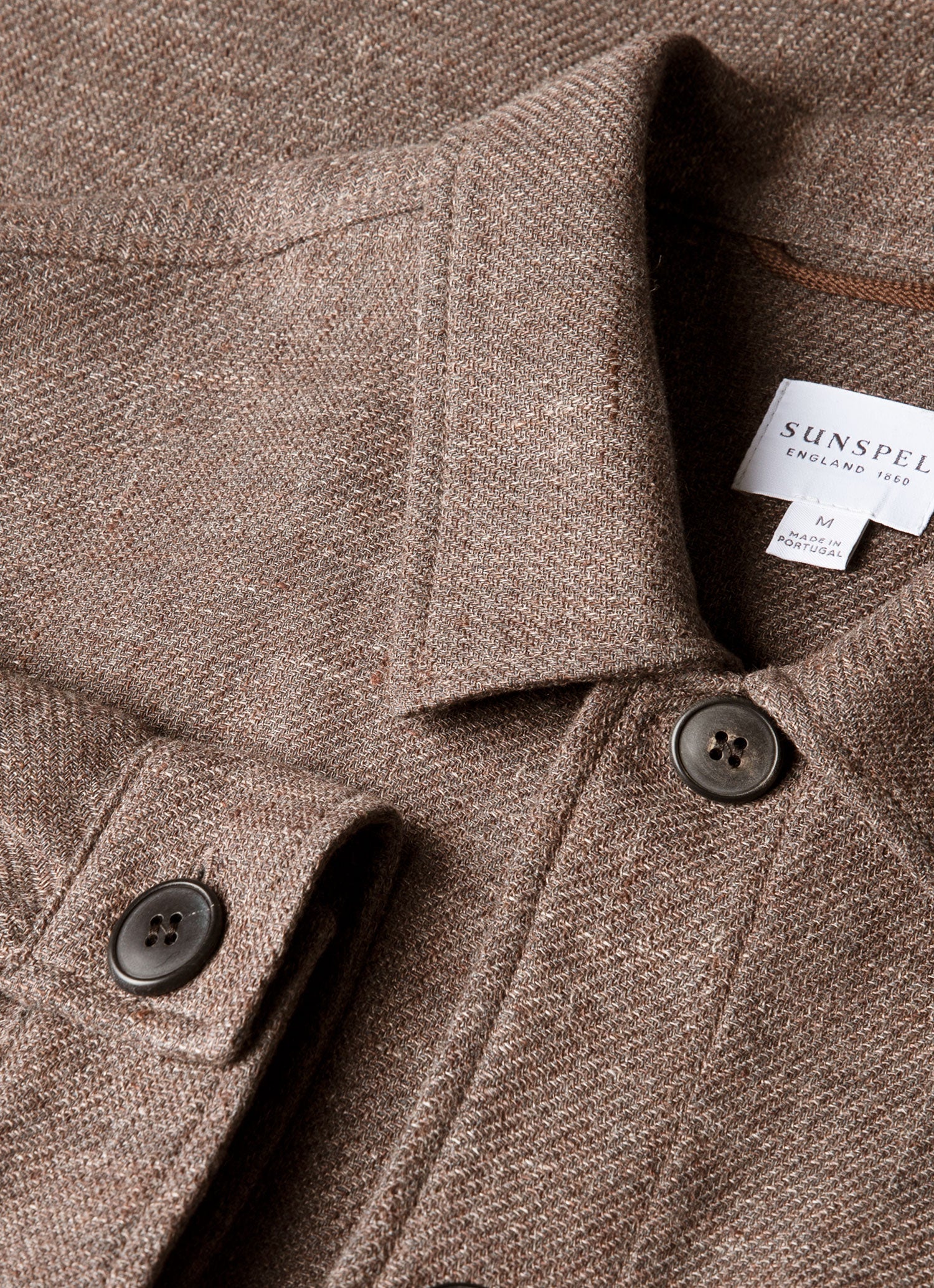 Dark Cedar Cotton Linen Twill Twin Pocket Jacket