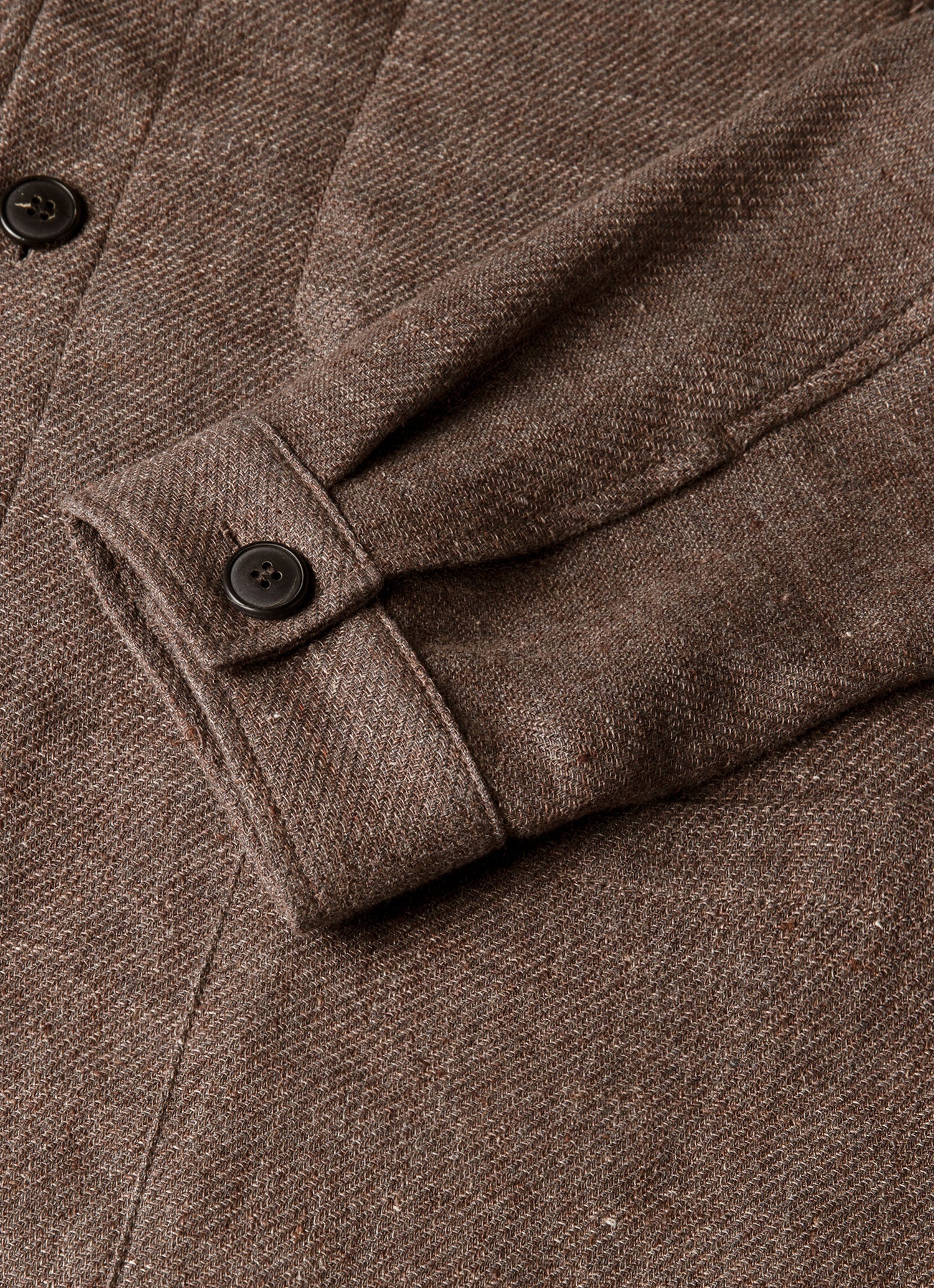 Dark Cedar Cotton Linen Twill Twin Pocket Jacket