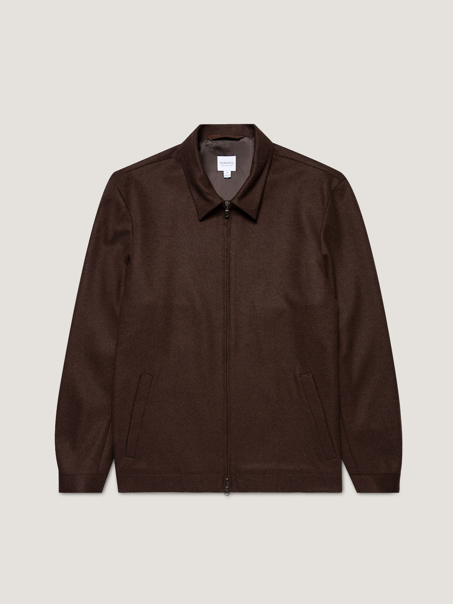 Boiled Wool Harrington Jacket in Truffle