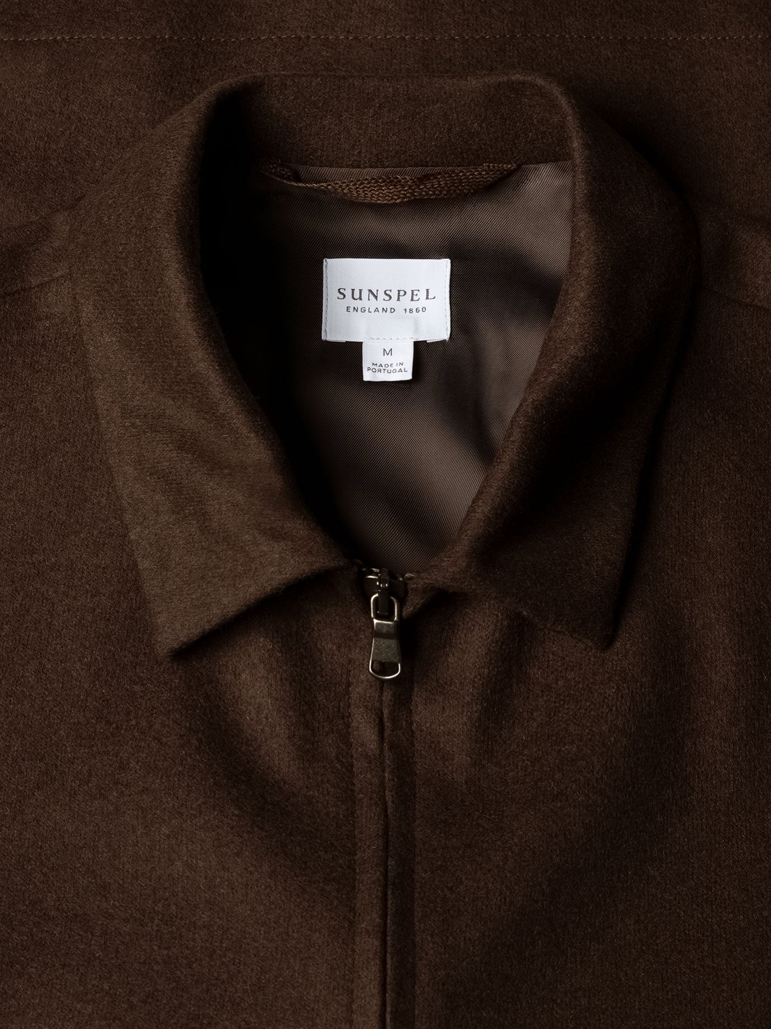 Boiled Wool Harrington Jacket in Truffle