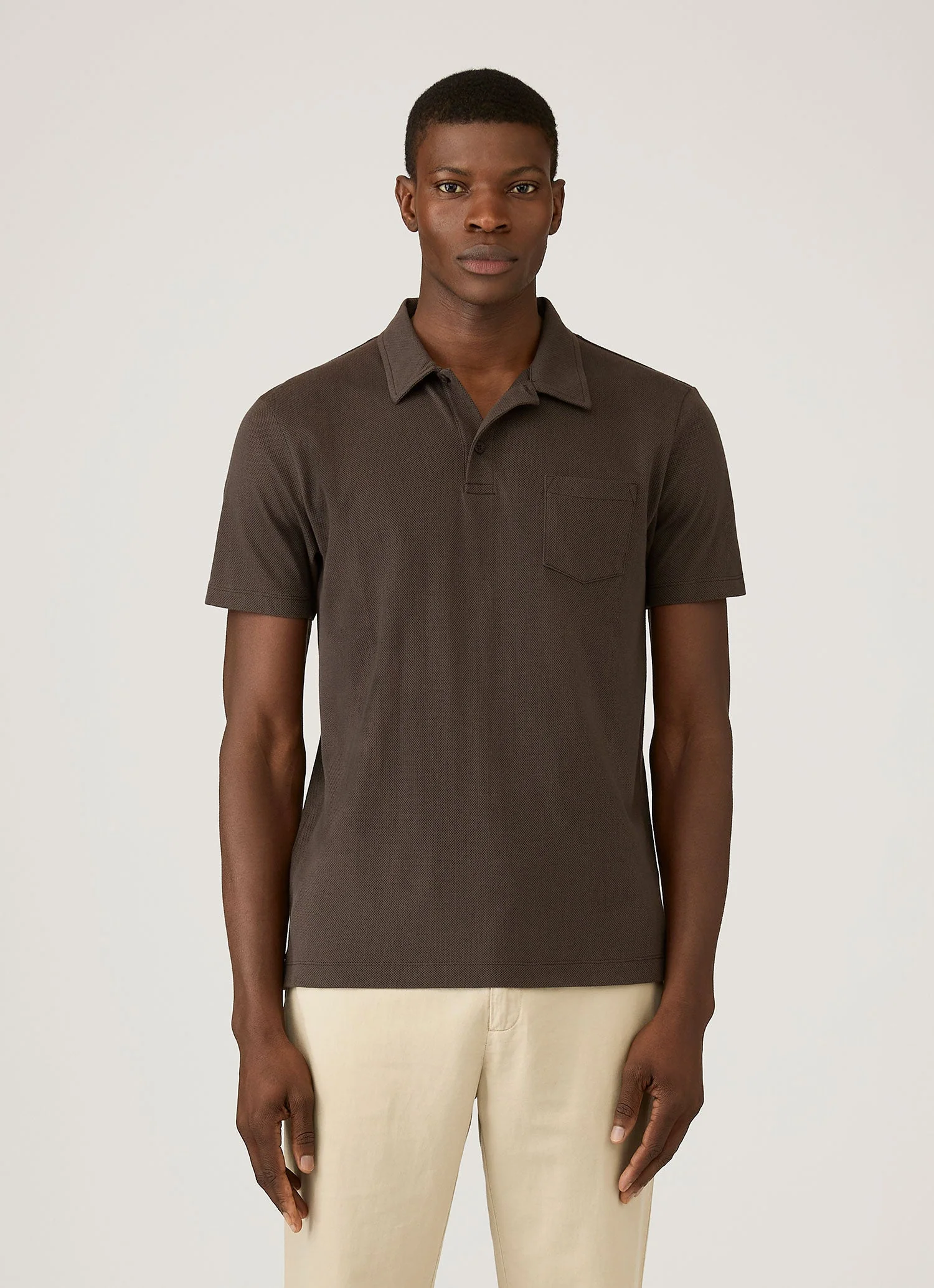 Riviera Polo Shirt in Dark Chocolate