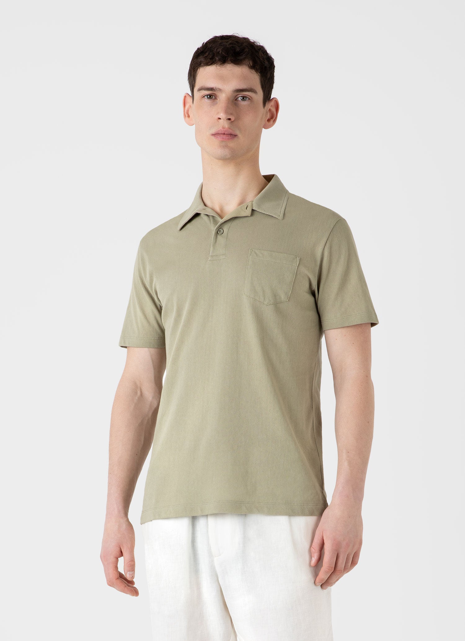 Riviera Polo Shirt in Pale Khaki