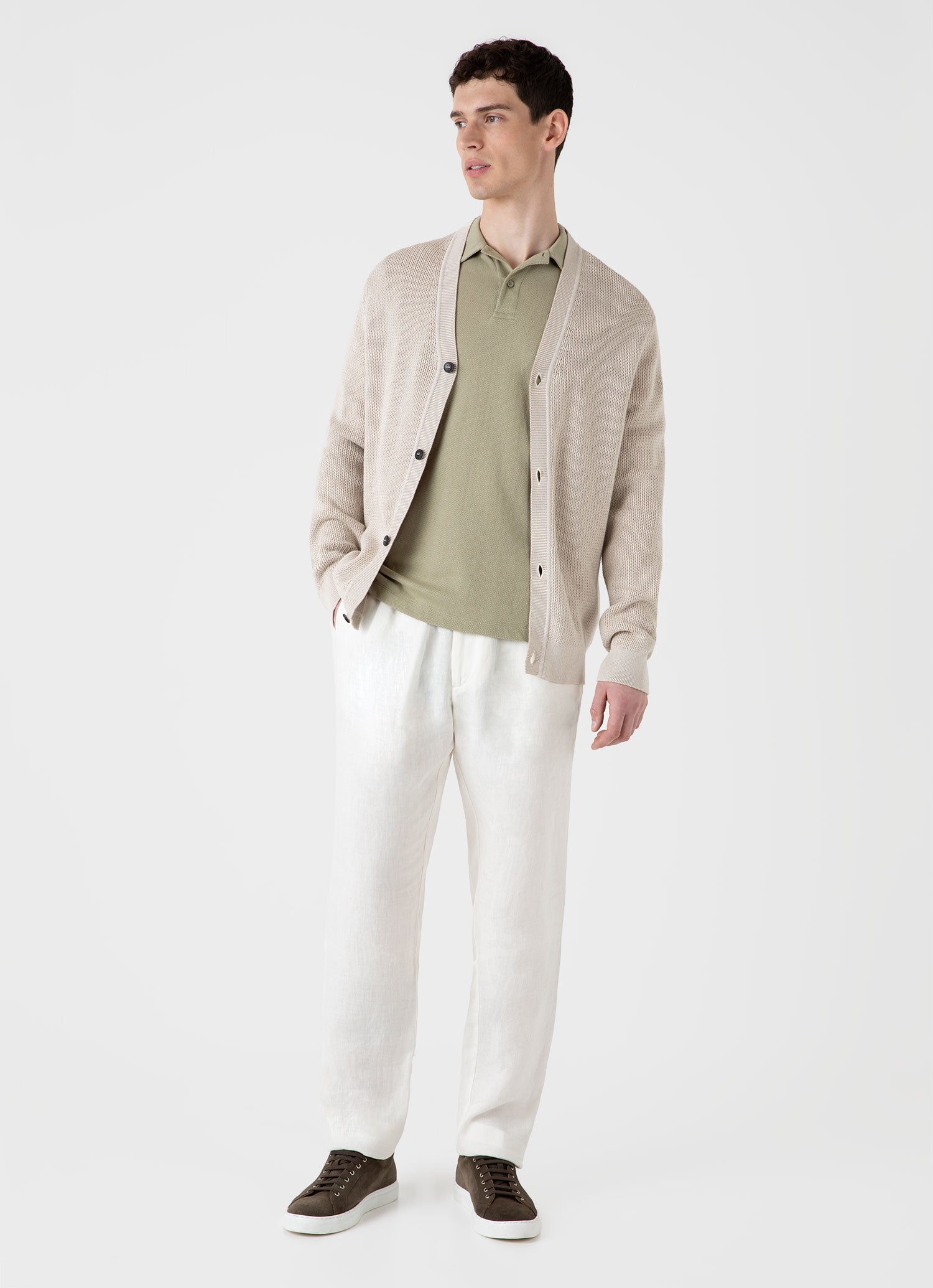 Riviera Polo Shirt in Pale Khaki