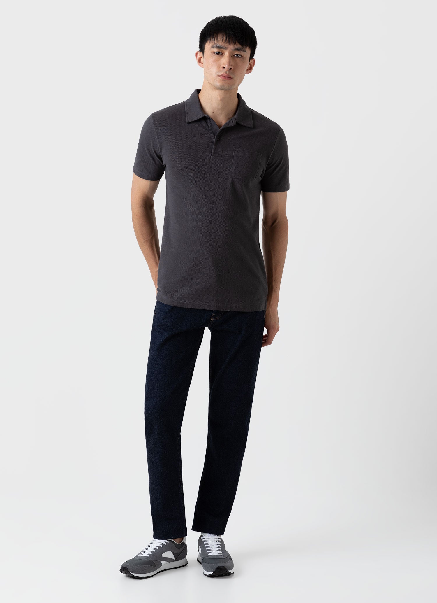 Riviera Polo Shirt in Charcoal