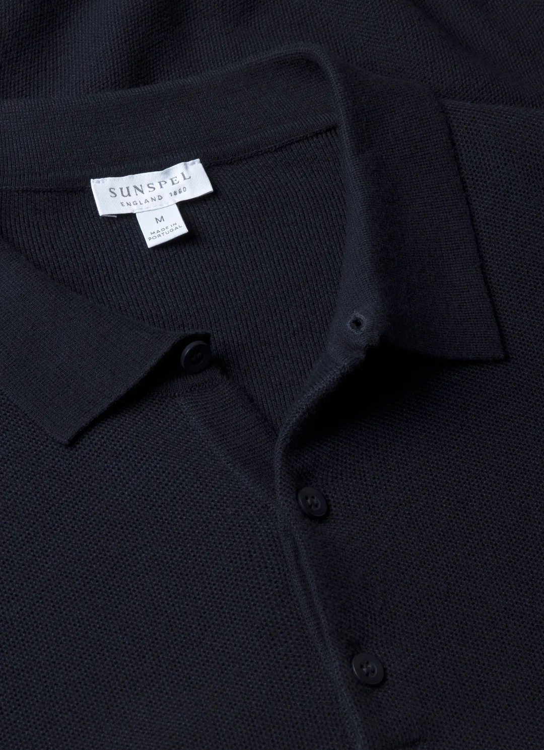 Fine Texture Polo Shirt in Navy