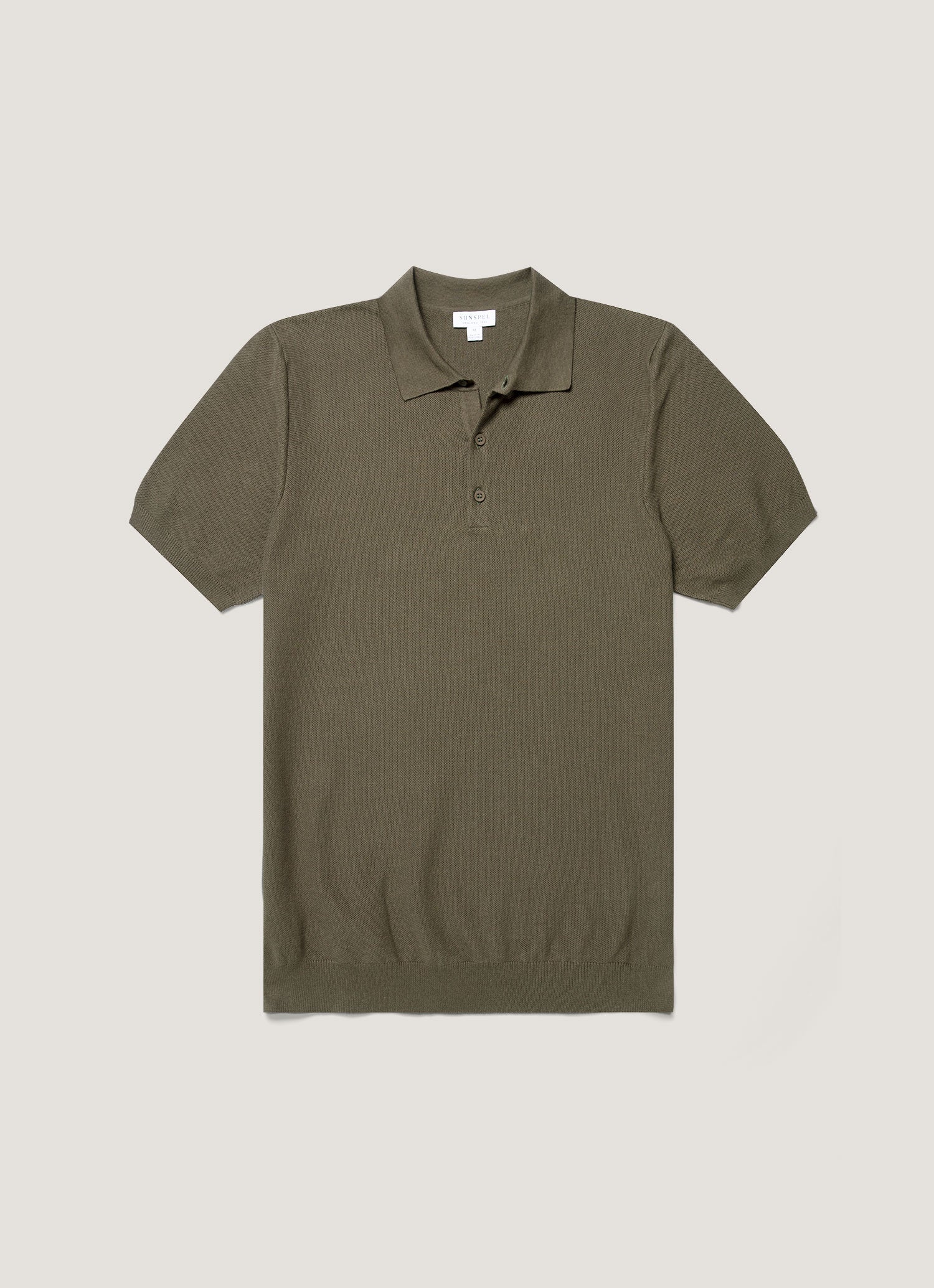 Fine Texture Polo Shirt in Khaki