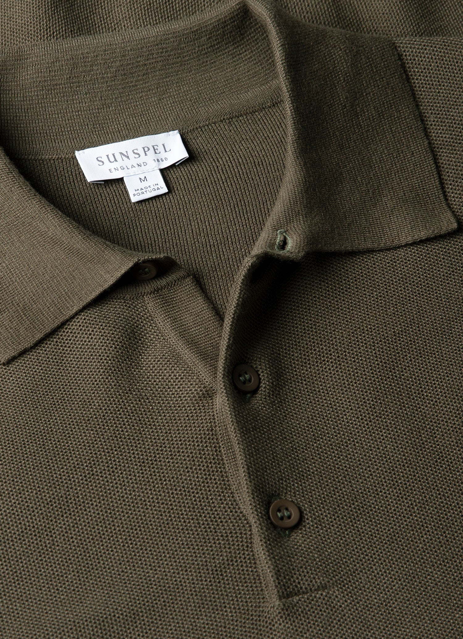 Fine Texture Polo Shirt in Khaki