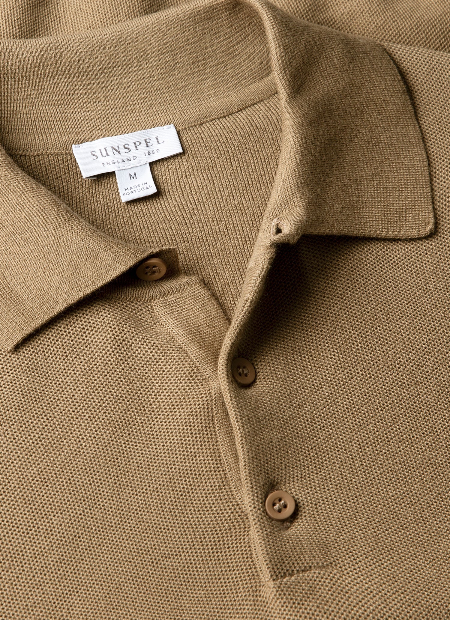 Fine Texture Polo Shirt in Dark Stone