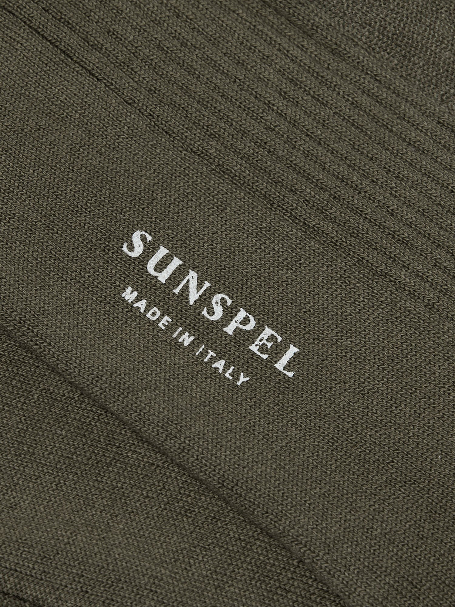 Cotton Ribbed Socks in Khaki
