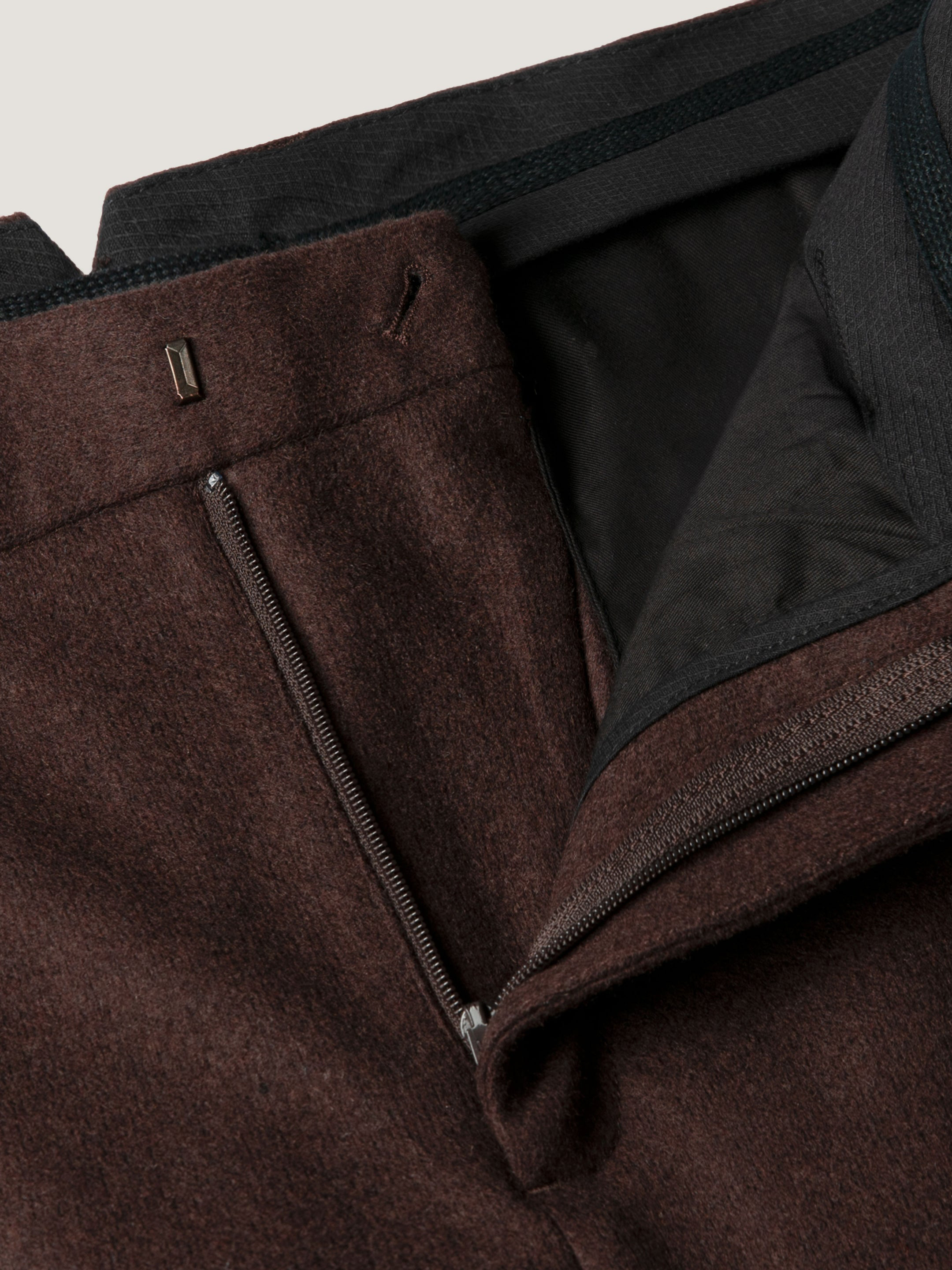 Boiled Wool Trouser in Truffle