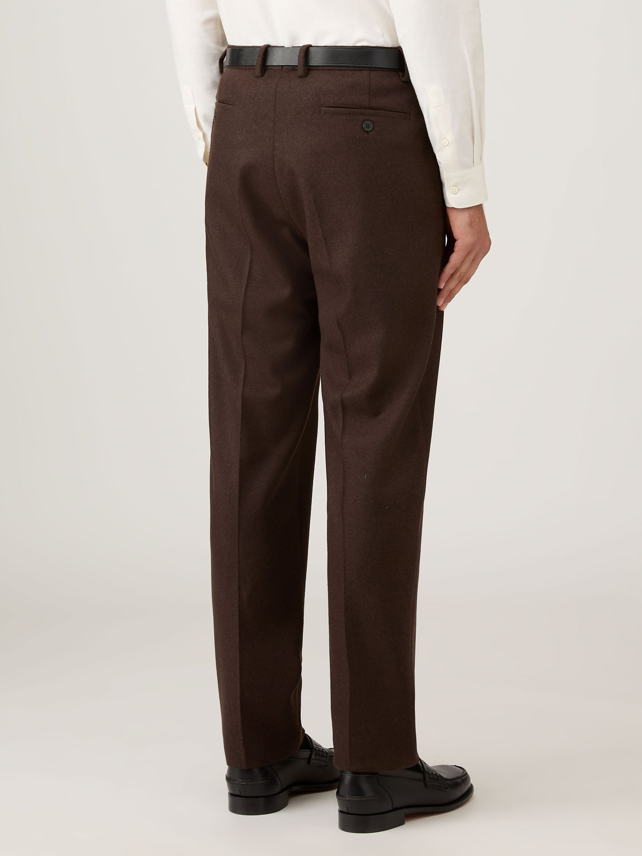 Boiled Wool Trouser in Truffle