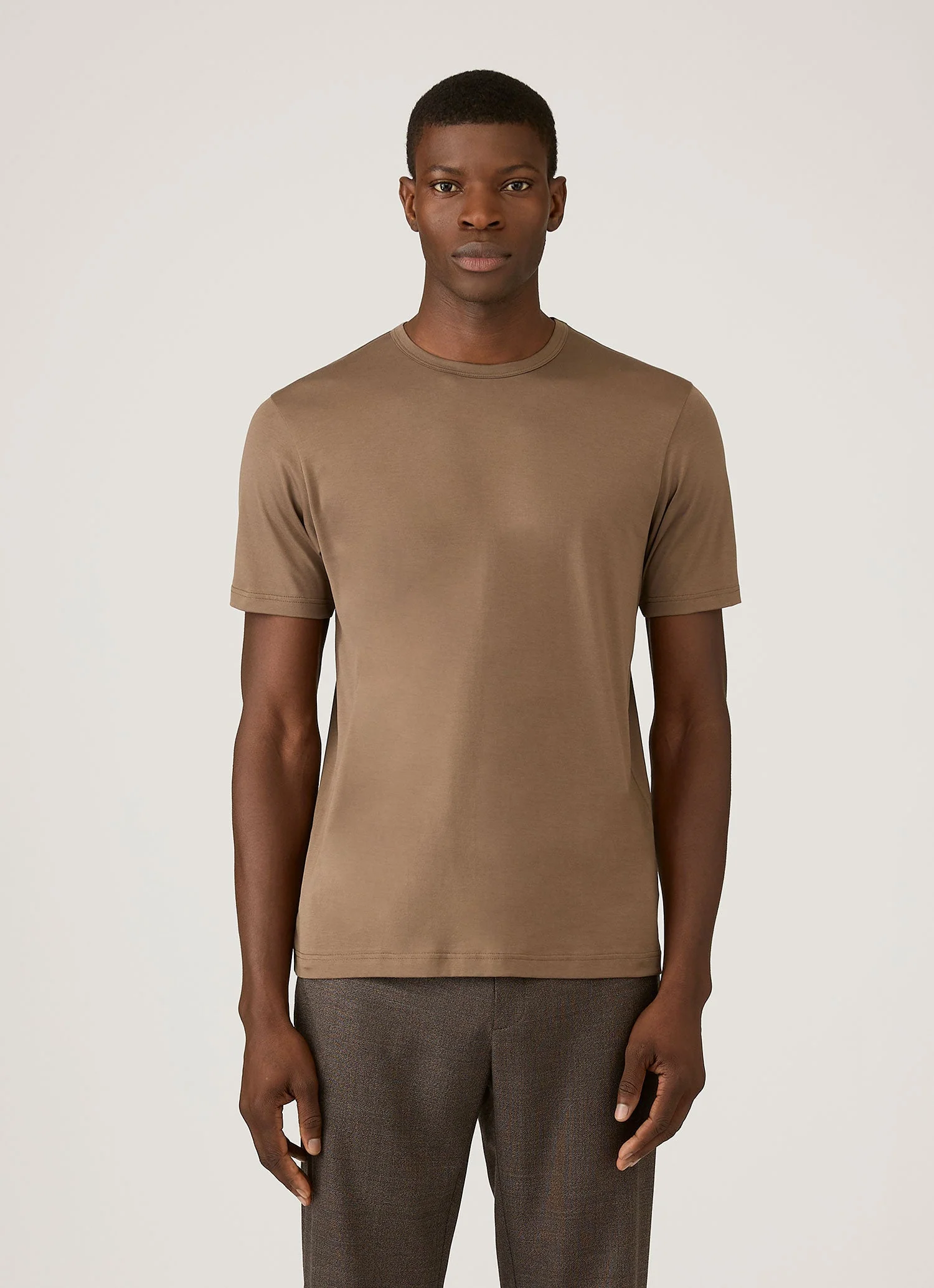 SS Crew Neck T Shirt In Dark Cedar