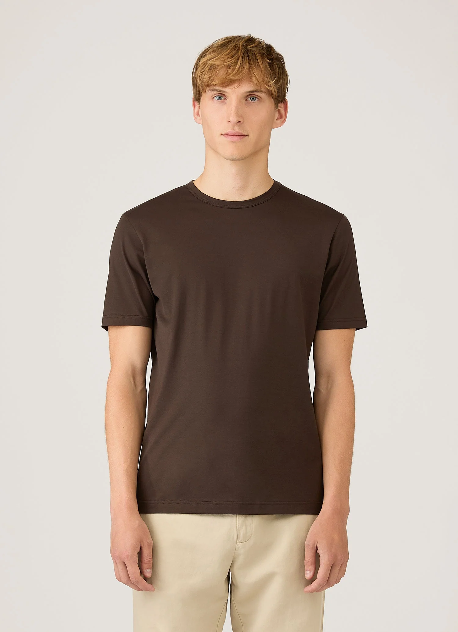 SS Crew Neck T Shirt In Dark Chocolate