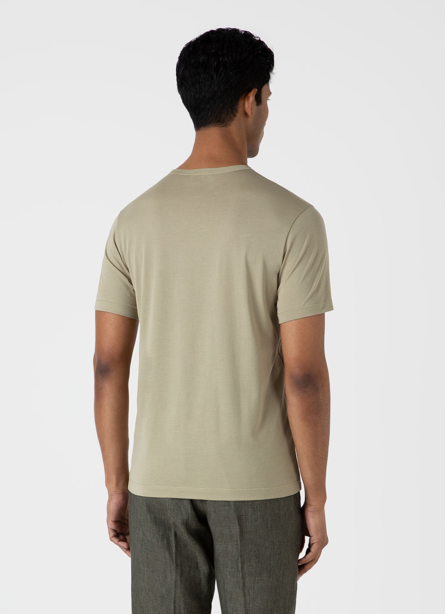 SS Crew Neck T Shirt in Pale Khaki