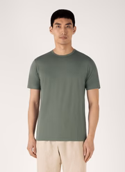 SS Crew Neck T Shirt in Dusk Green