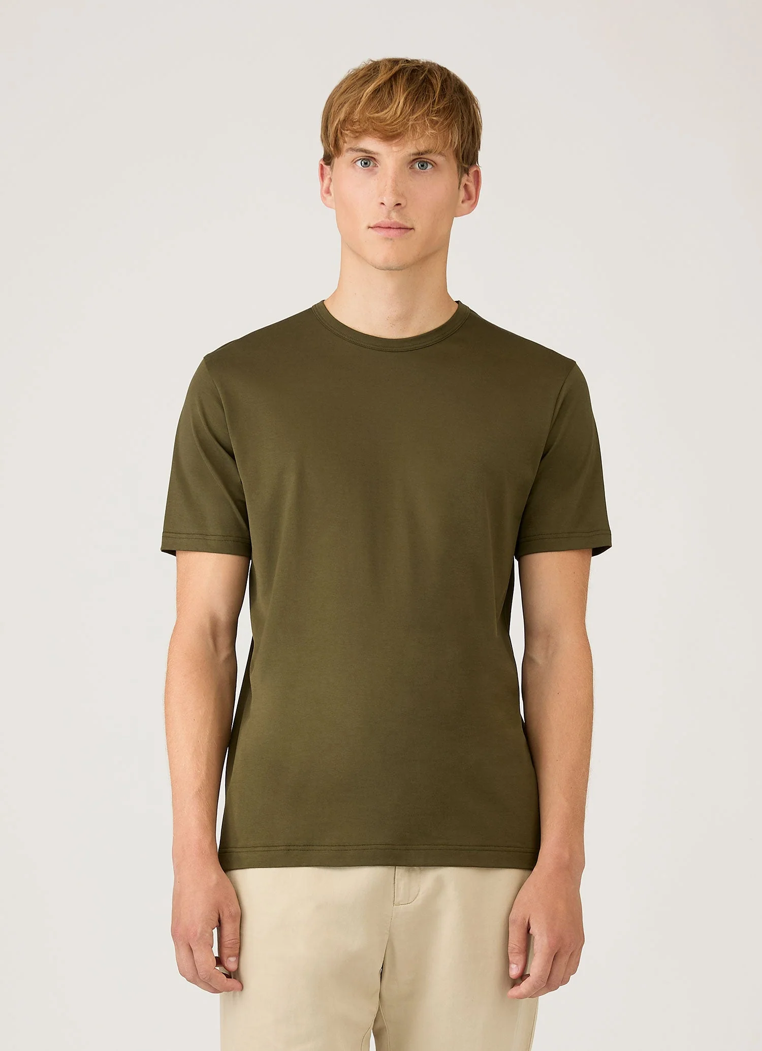SS Crew Neck T Shirt In Deep Olive