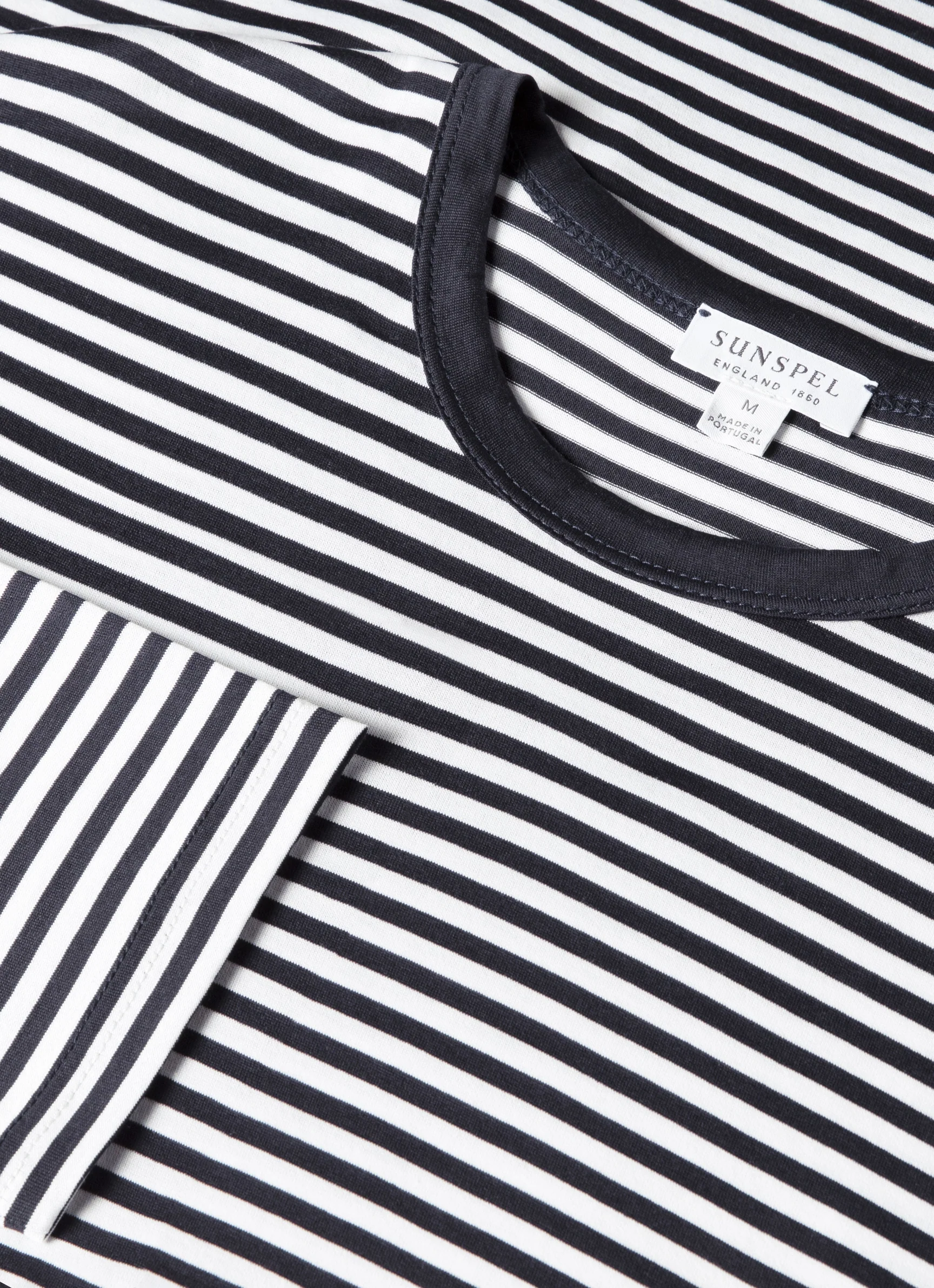 LS Classic T‑shirt in White/Navy Stripe