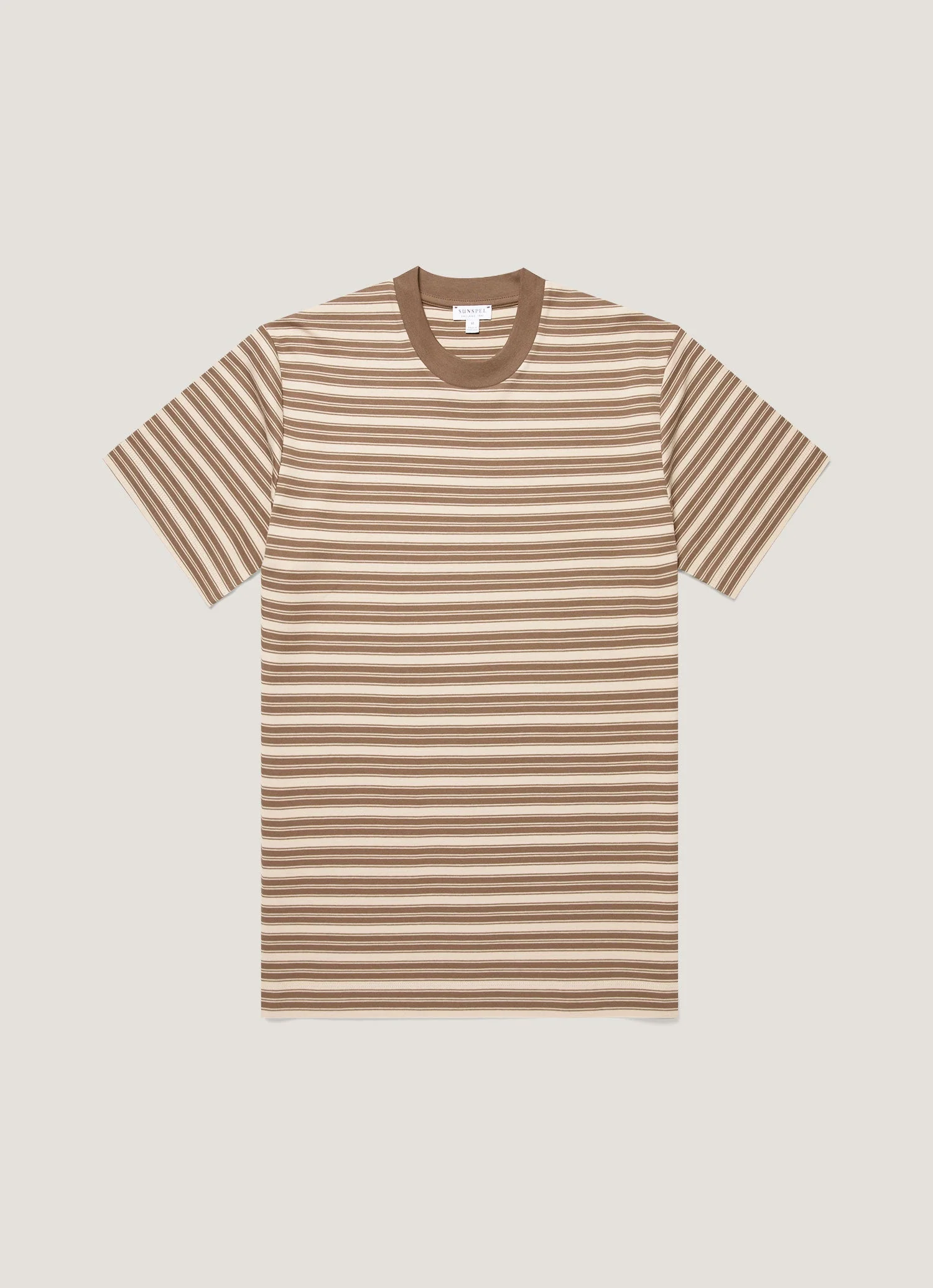 Relaxed Fit Heavyweight T‑shirt in Hazelwood/Dark Cedar Stripe