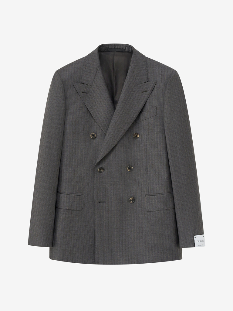 Norma Mid Grey Striped Double-Breasted Suit