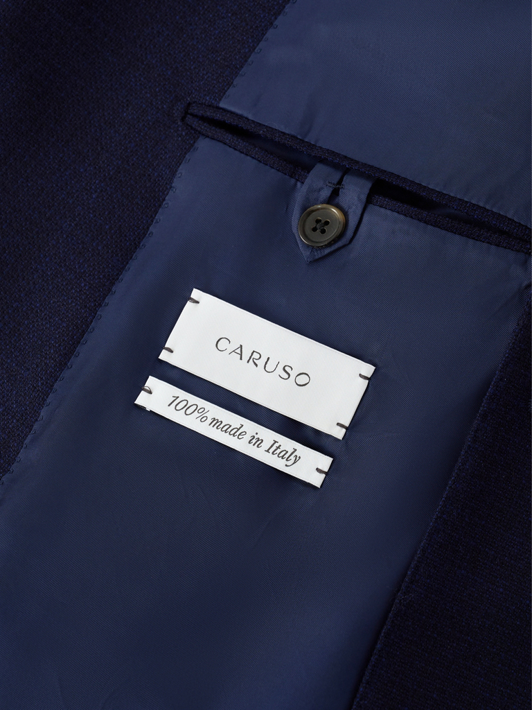 Norma Navy Flannel Double-Breasted Blazer