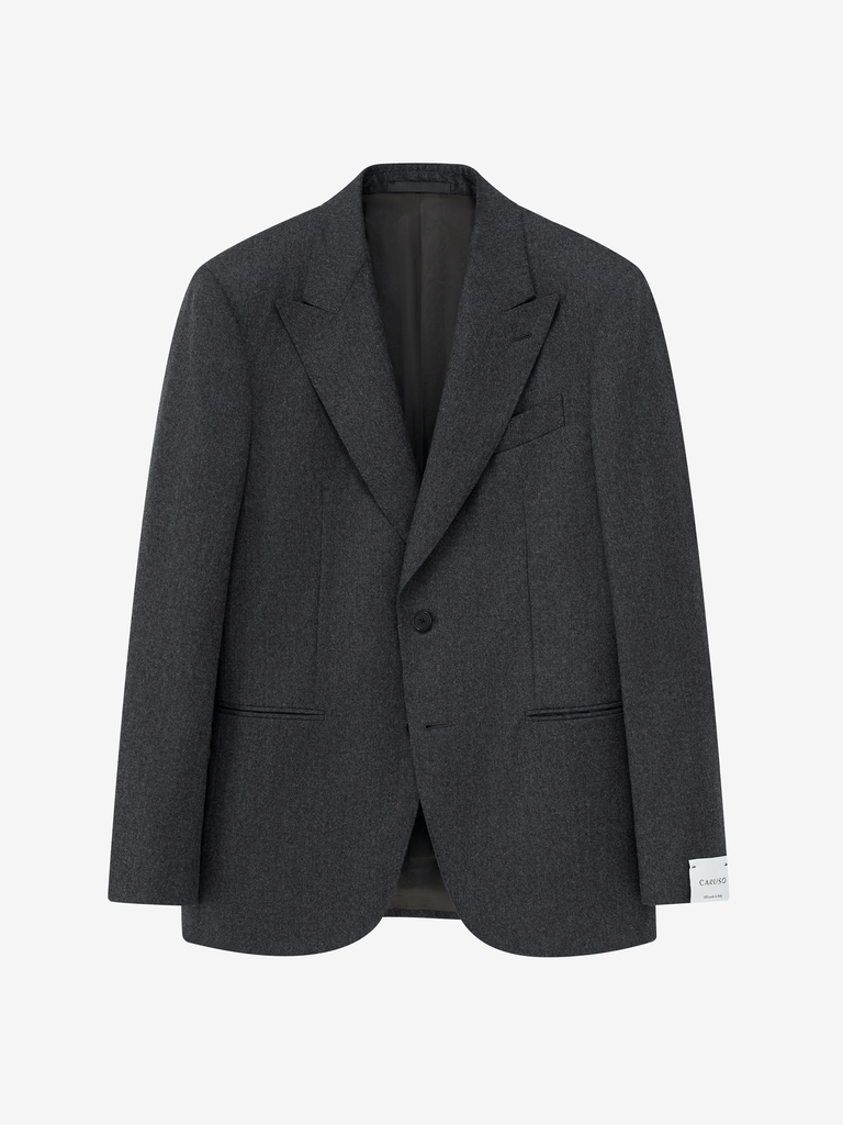 Norma Peak Lapel Grey Flannel Suit