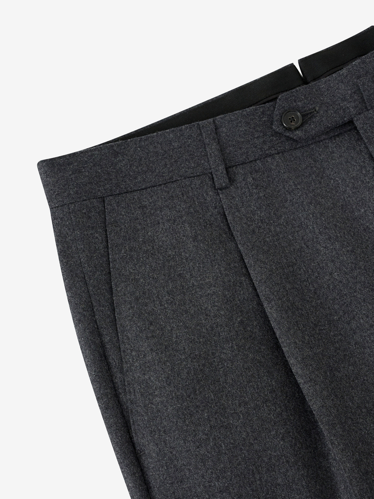 Norma Peak Lapel Grey Flannel Suit