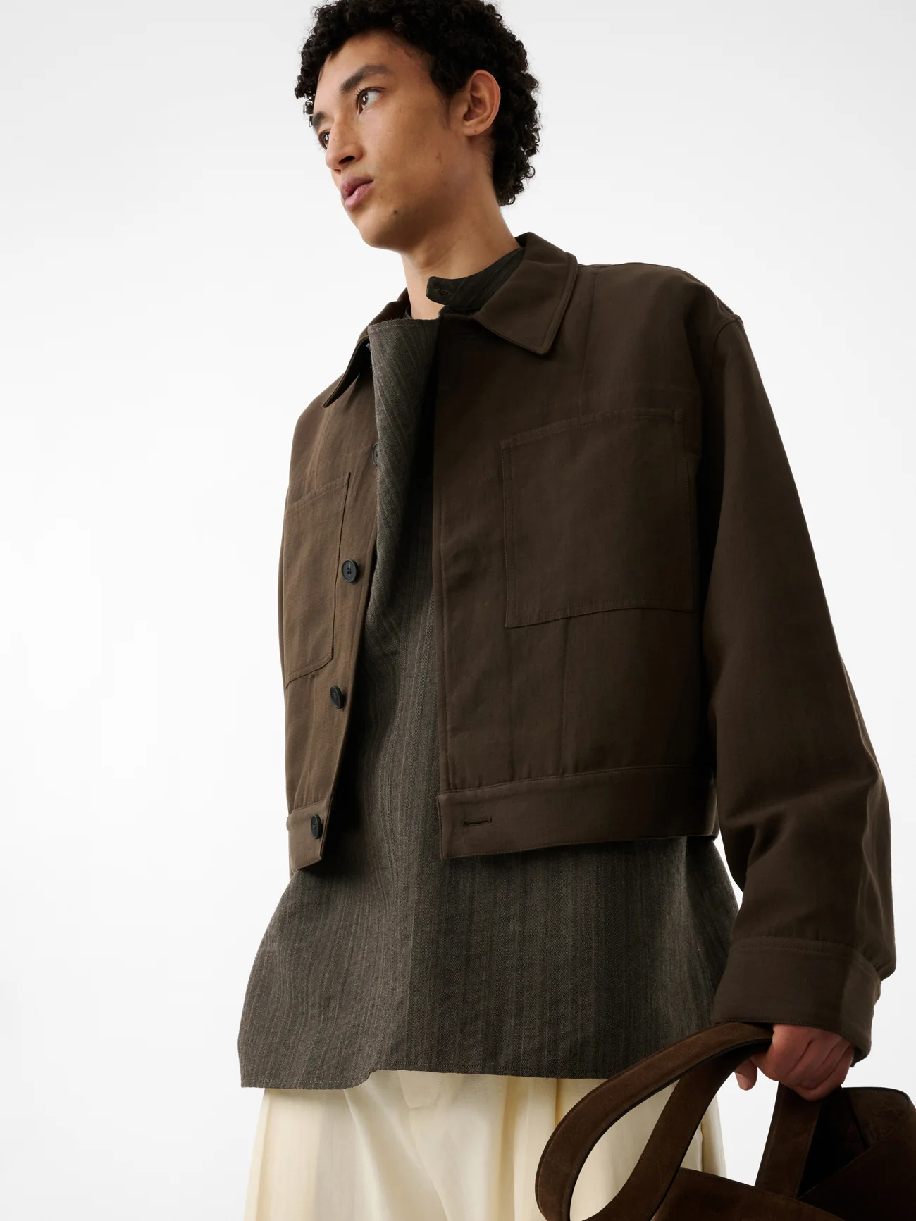 Peat Double Cotton Linen Piper Jacket