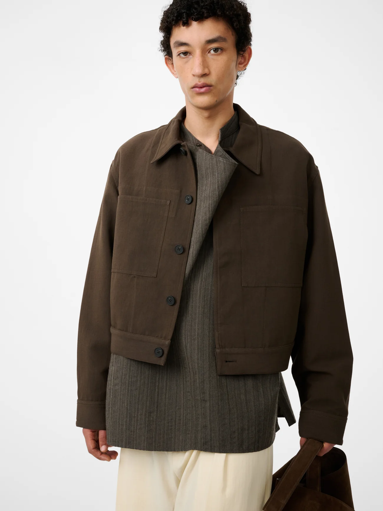 Peat Double Cotton Linen Piper Jacket
