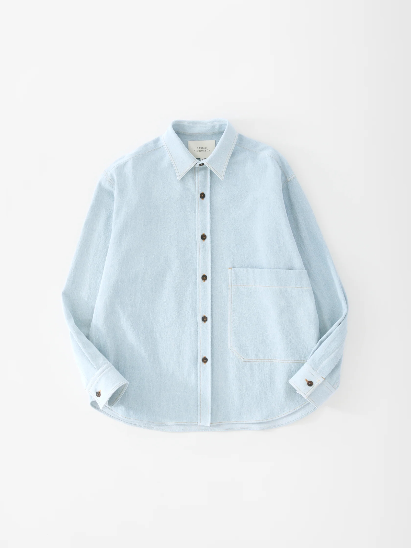 Áo Prince Denim Shirt in Ice Blue
