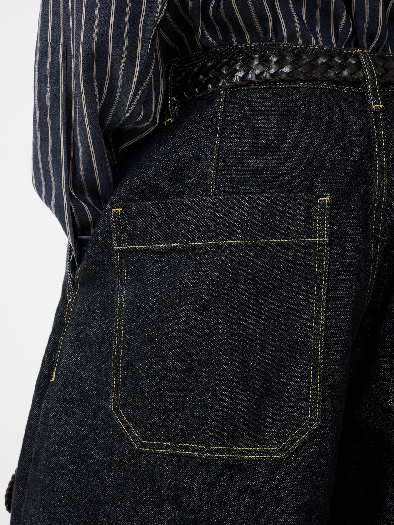 Black Italian Denim Puch Pants