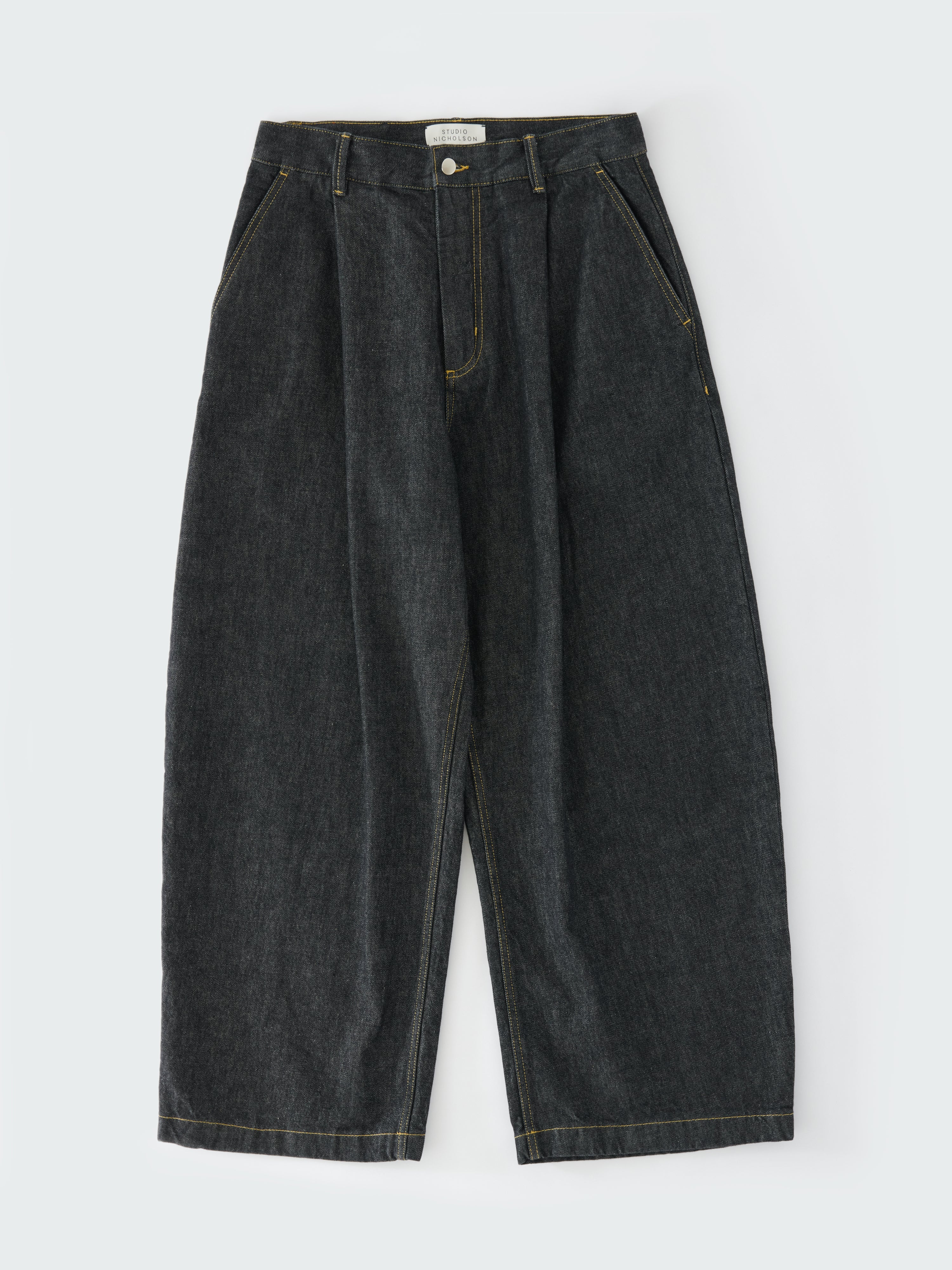 Black Italian Denim Puch Pants