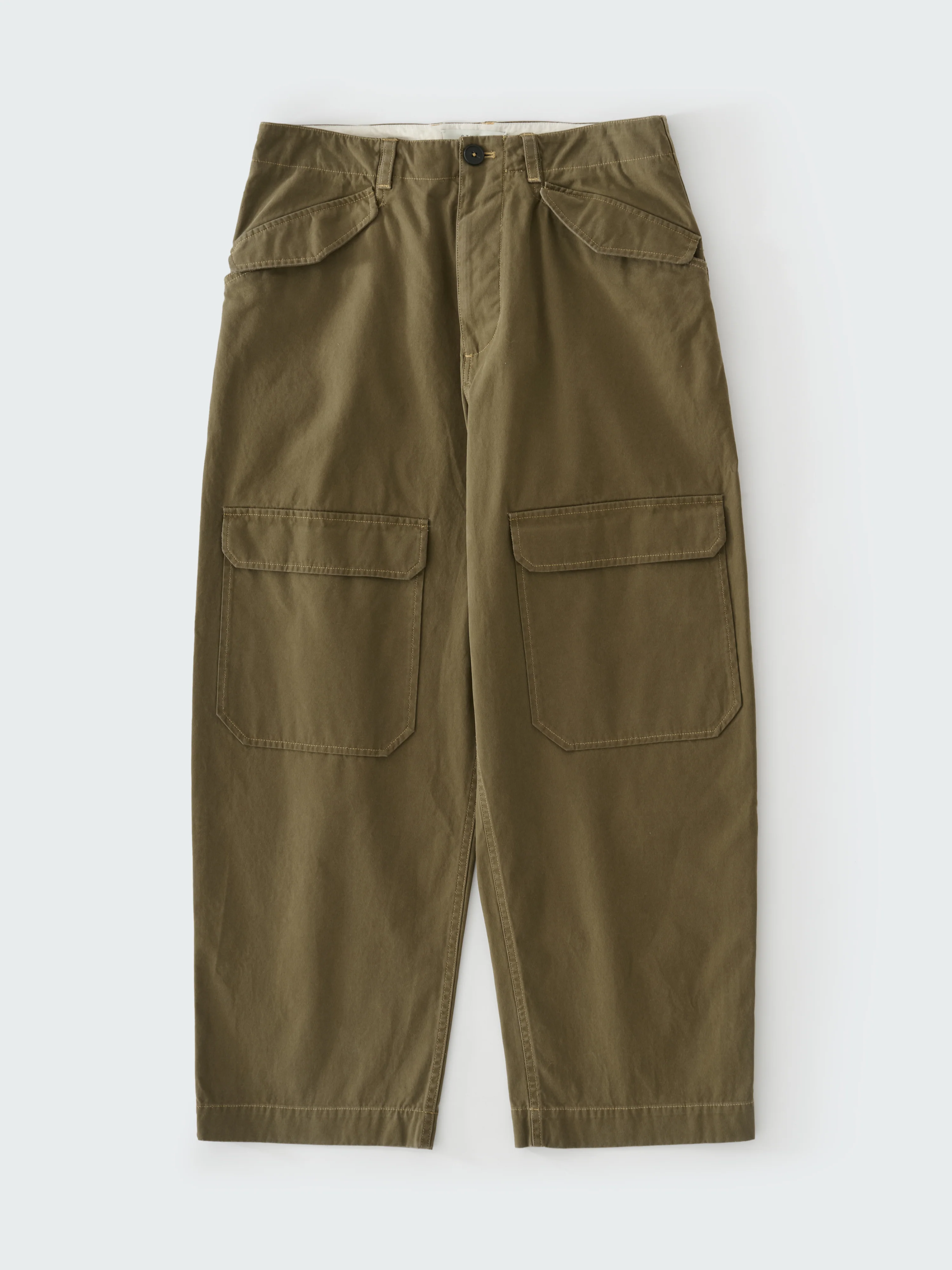 Olive Military Canvas Ravel Pants