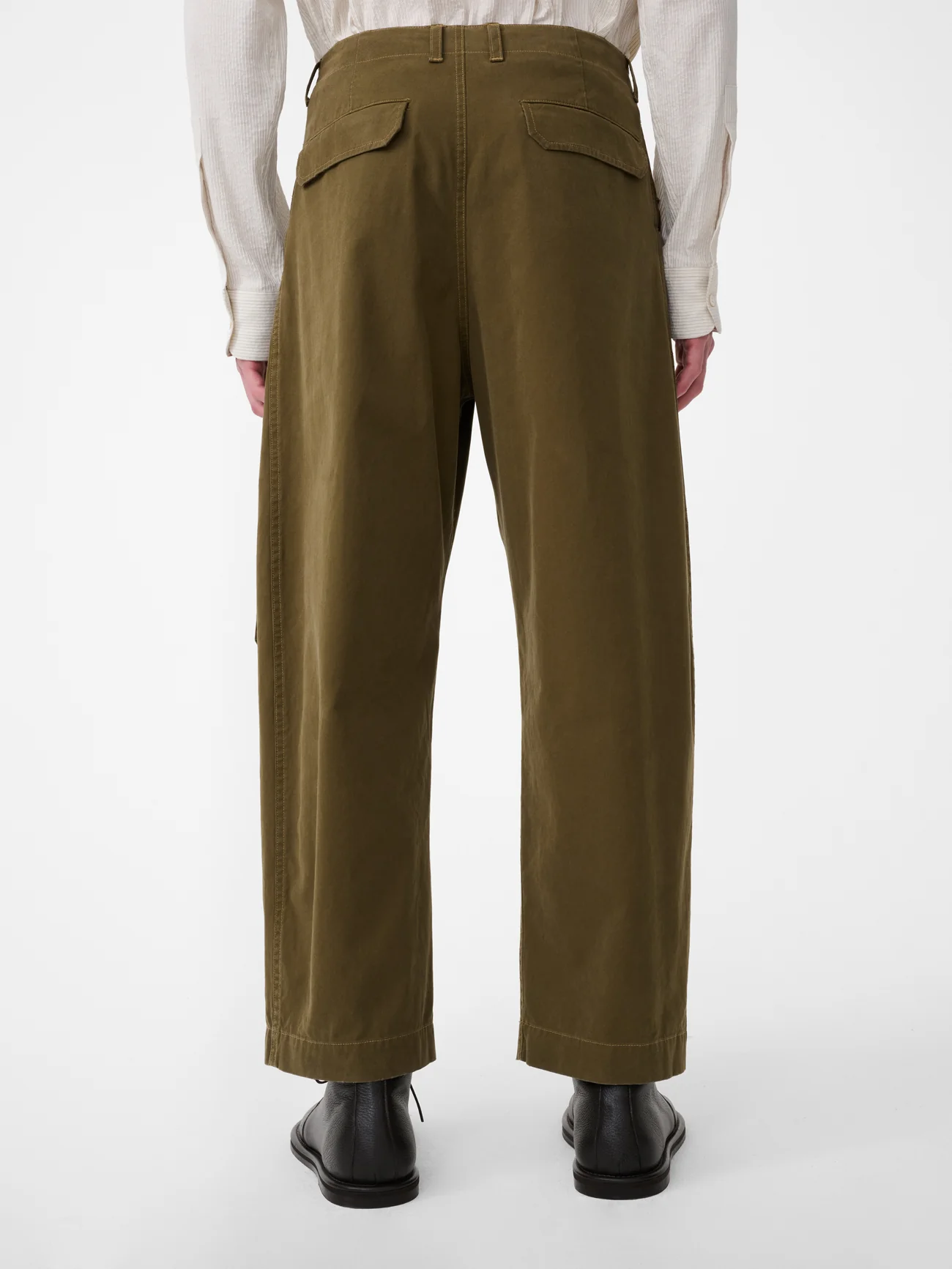 Olive Military Canvas Ravel Pants