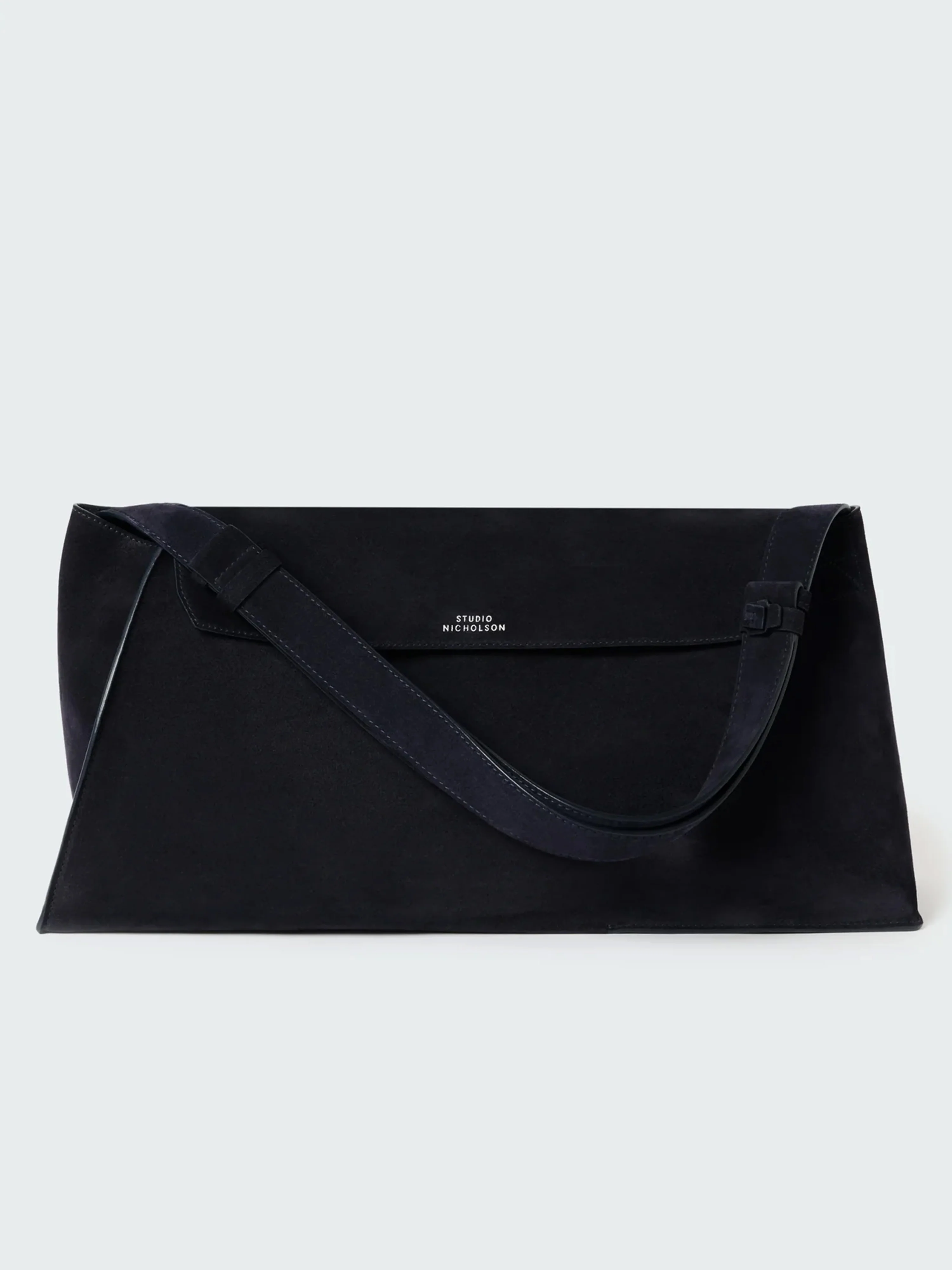 Darkest Navy Vesuvio Suede Shiboru Bag