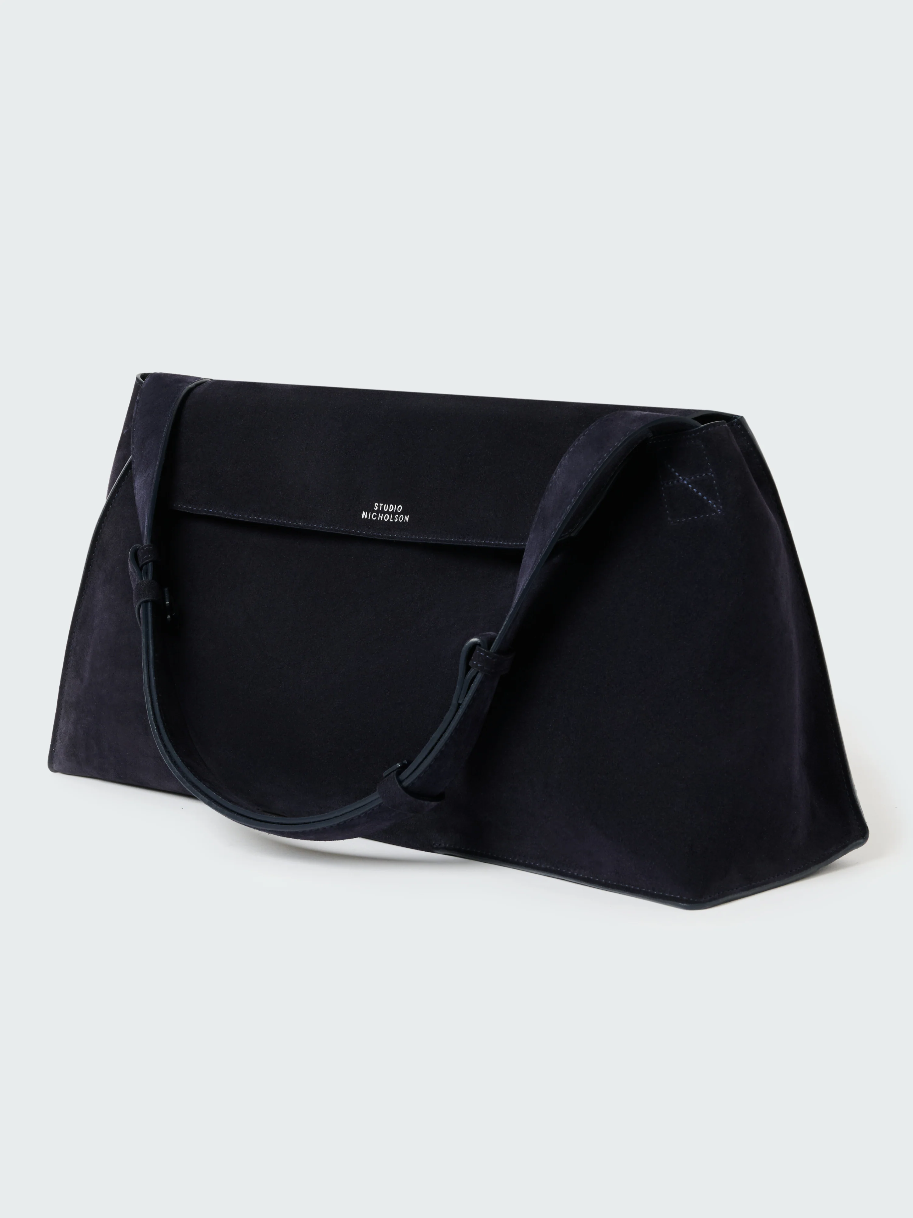 Darkest Navy Vesuvio Suede Shiboru Bag